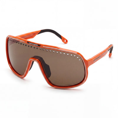 Gafas de sol Carrera Classic unisex, montura de plástico naranja y gris, lentes de policarbonato gris no polarizadas con protección UV