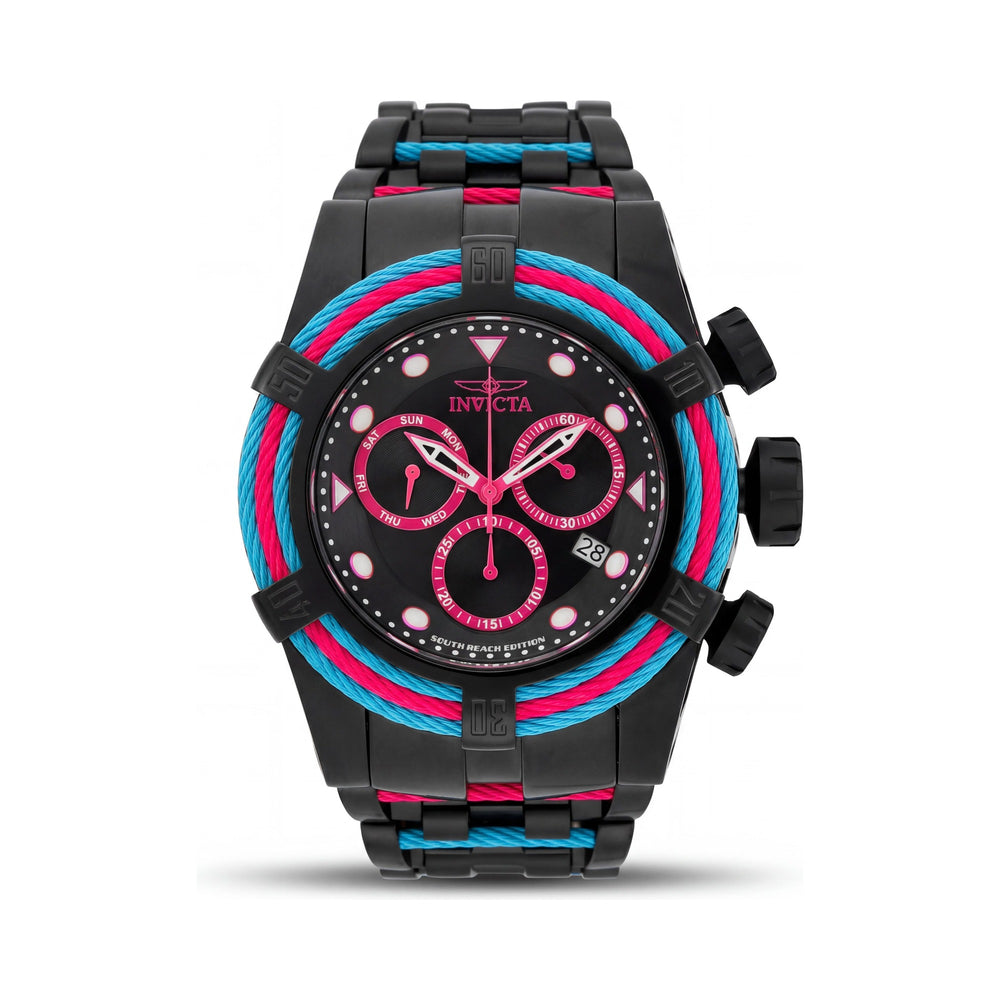Invicta Bolt 48605 Reloj de cuarzo cronógrafo de acero inoxidable negro unisex de 53 mm
