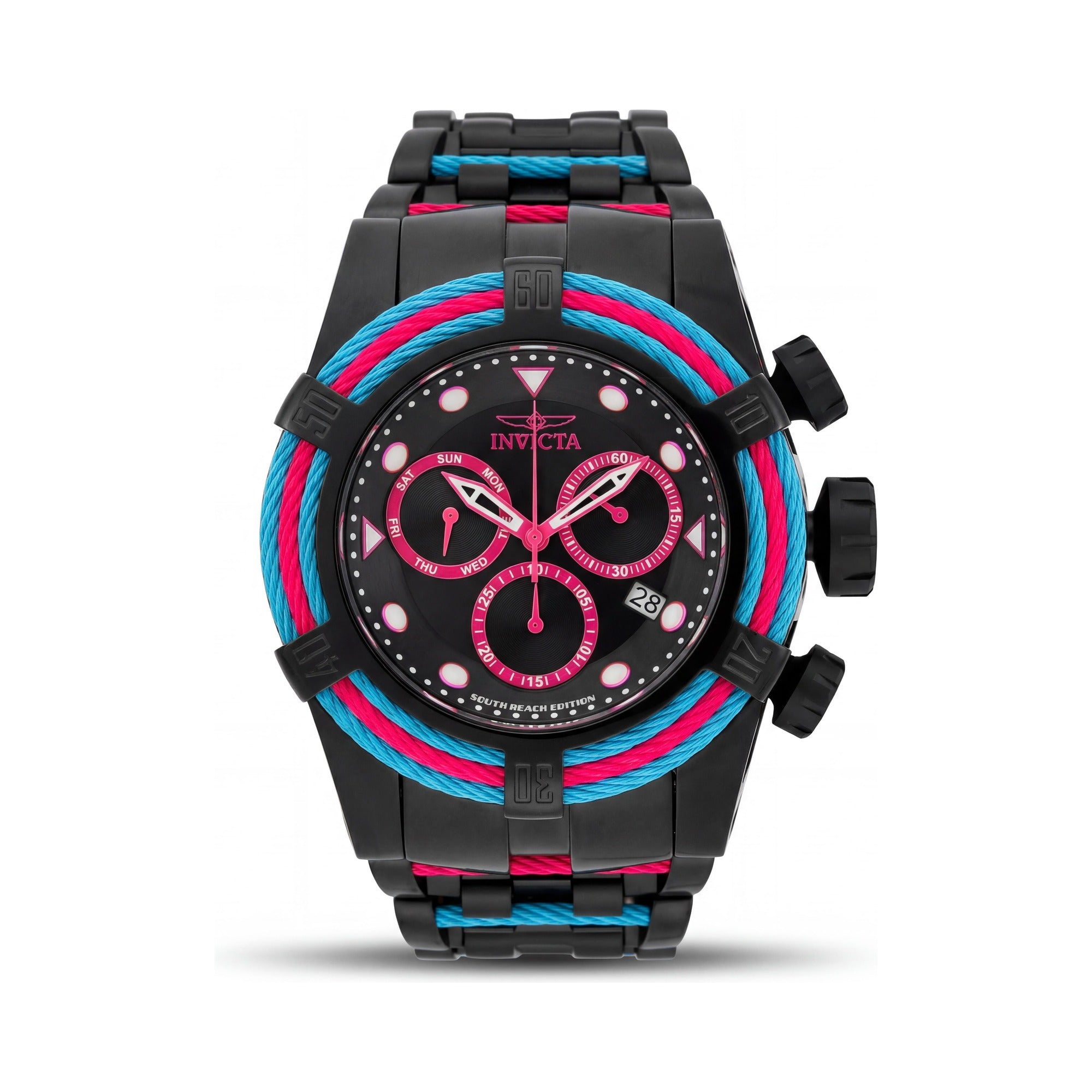 Invicta Bolt 48605 Unisex Black Stainless Steel Chronograph Quartz Watch 53mm, Photo 1