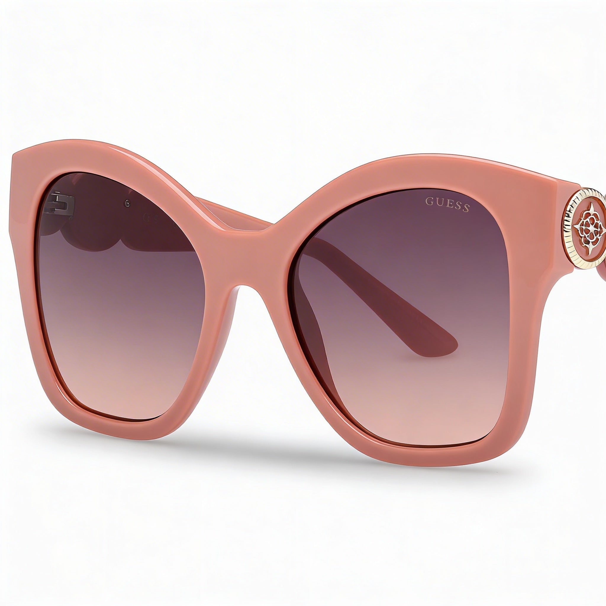 Guess Butterfly Women's Plastic Sunglasses Bright Light Pink Gradient Brown Lens UV 400 55mm, Photo 3