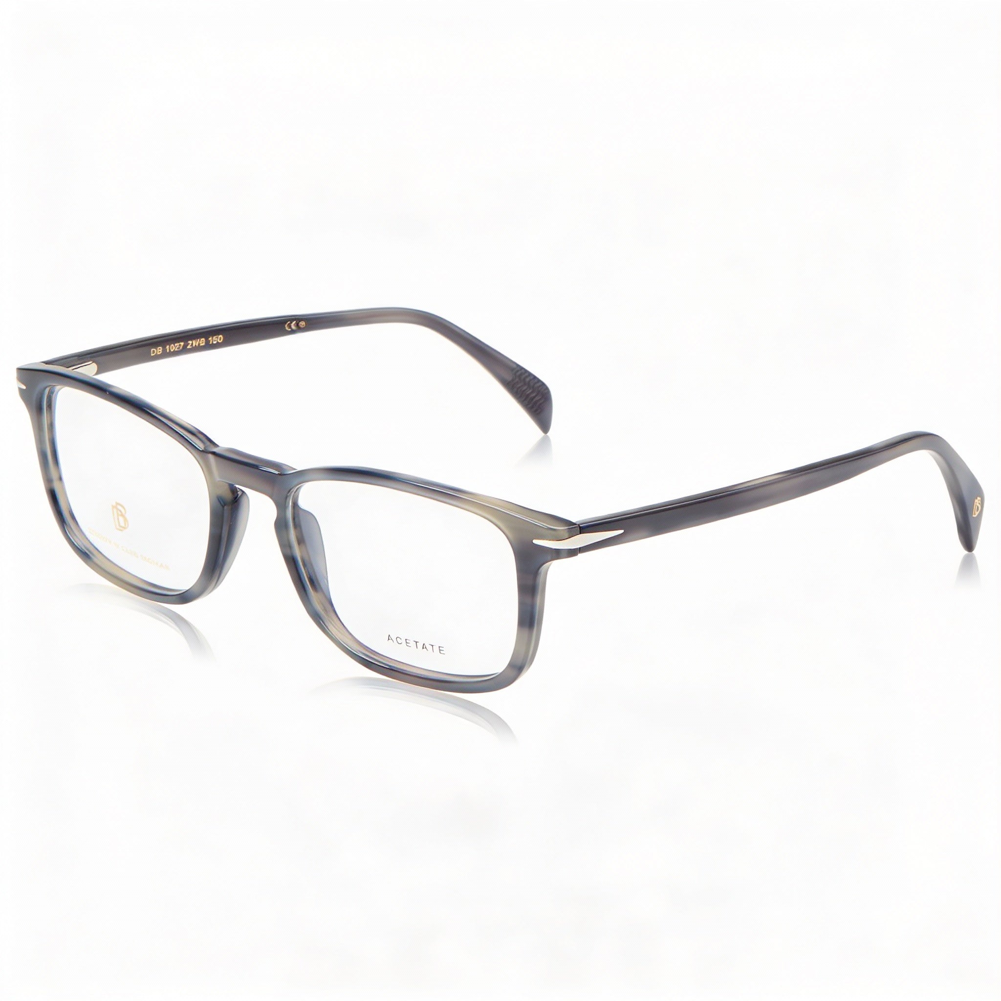David Beckham Db 1027 Men’s Grey Horn Plastic Frame Eyeglasses with Polycarbonate Lenses - 51mm Lens Width, Photo 1