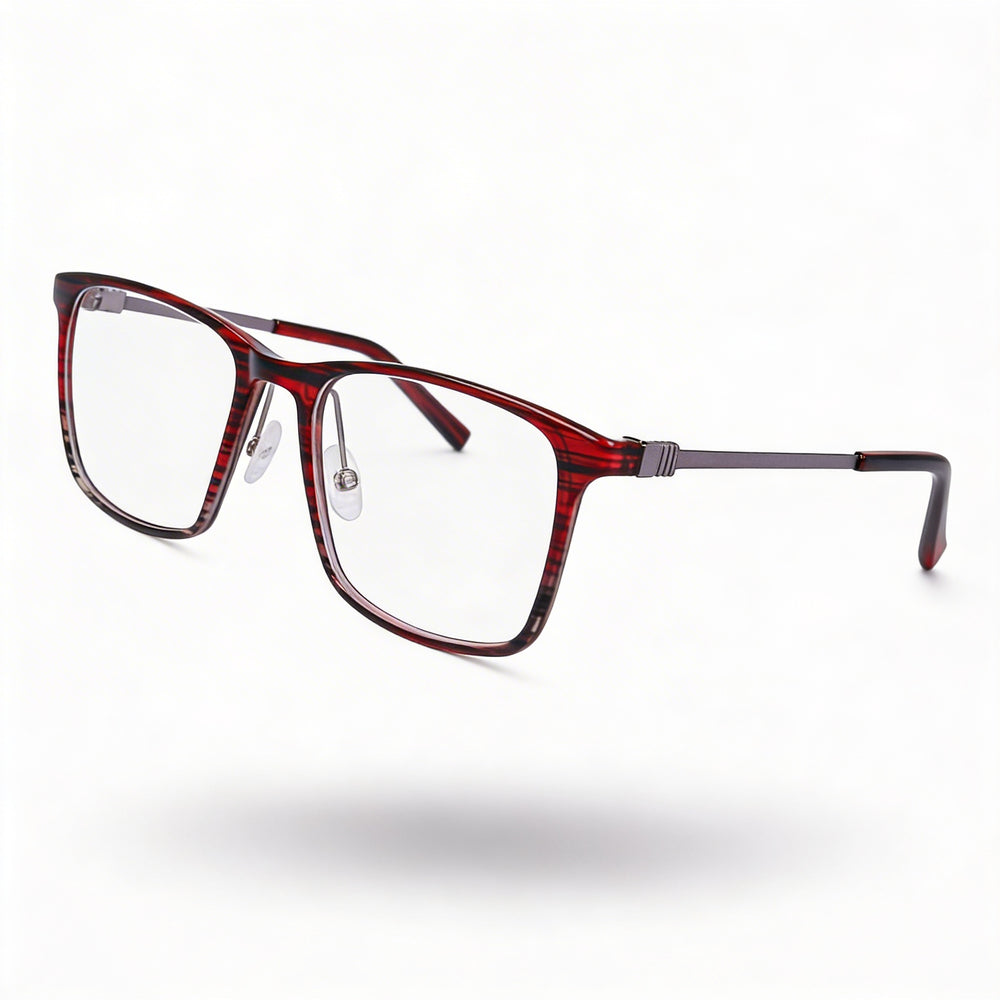 Flexon EP8011 Unisex Eyewear with Metal Frame and Lenses in Burgundy Grey , Size 53mm