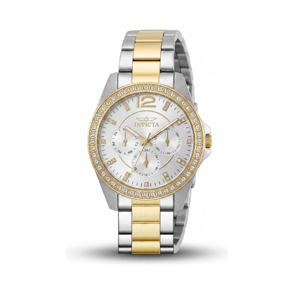 Invicta Angel 50110 Women's Silver Stainless Steel Quartz Bracelet Watch 38mm 5 ATM Water Resistant