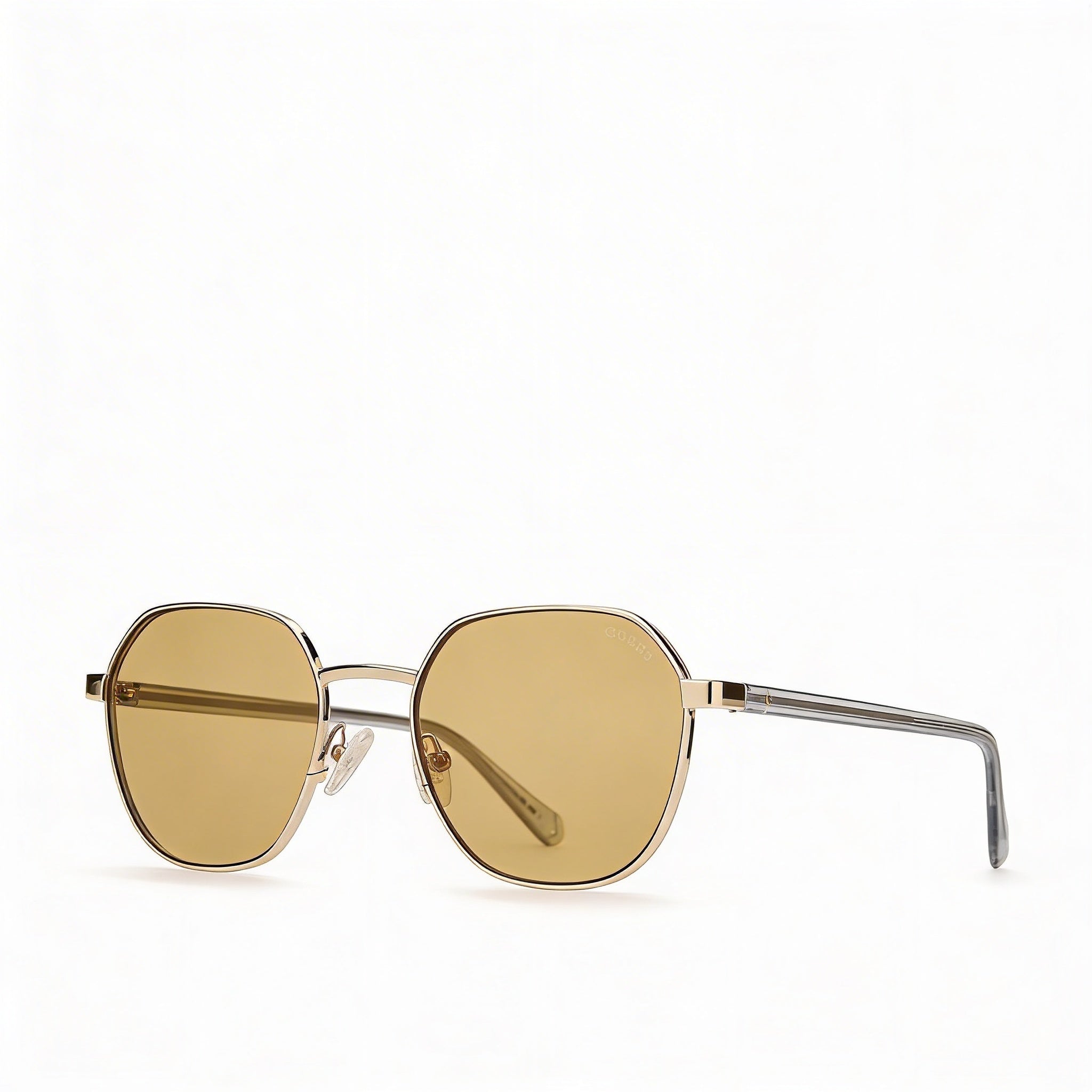 GUESS Modern Men's Pale Gold Metal Frame Sunglasses with Brown Lenses, UV Protection, Lens Width 51mm, Photo 1