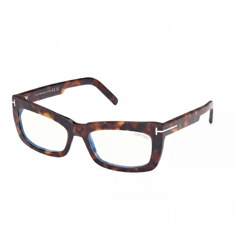 Tom Ford Classic Unisex Dark Havana Blue Filter Plastic Frame Non- Eyewear with Multicolor Lenses 55mm