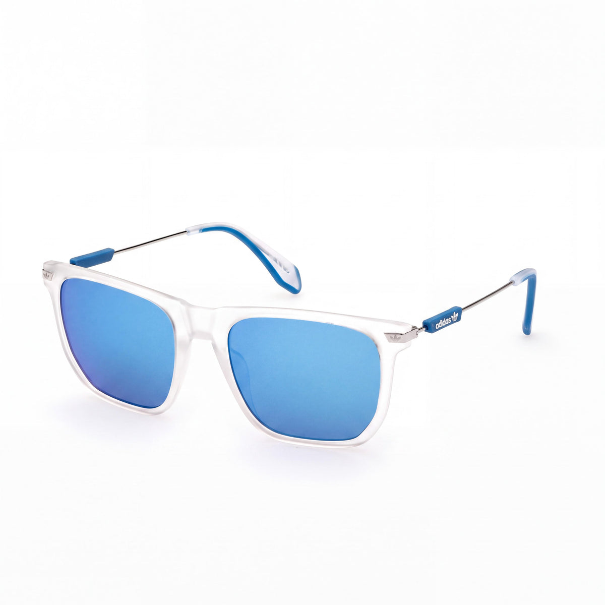adidas Originals Casual Men’s Crystal Plastic Frame Blue Mirror Non-Polarized Sunglasses 53-19-145mm, Photo 1