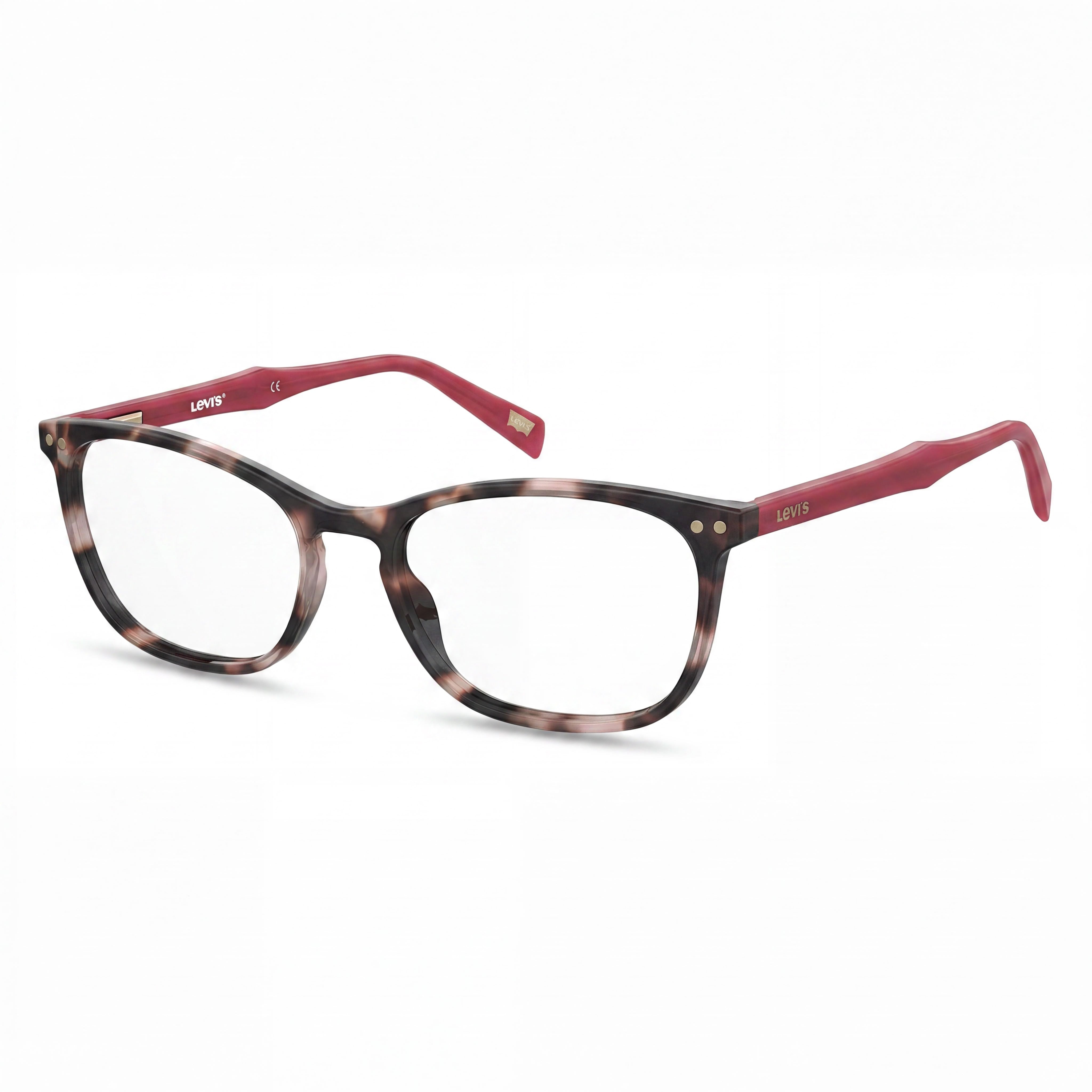 Levi's Havana rosa para mujer, montura de polimetilmetacrilato, 52-17-140 mm, Photo 1