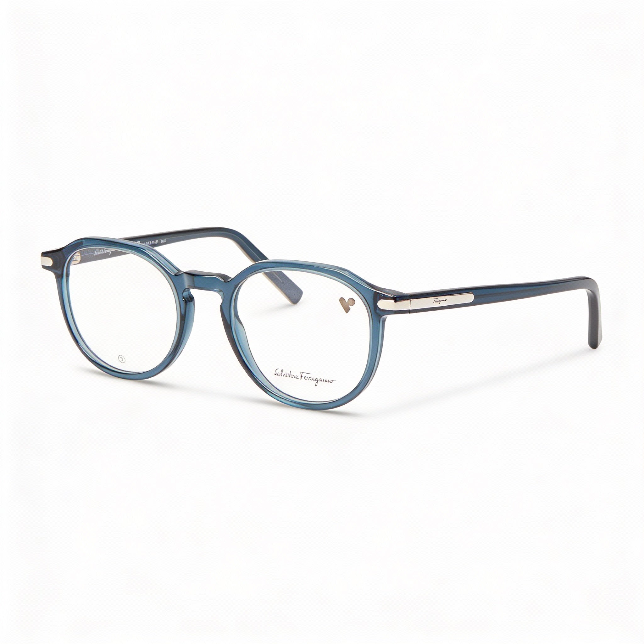 SALVATORE FERRAGAMO Modern SF2955 Unisex Crystal Navy Blue Tortoise Frame 51mm