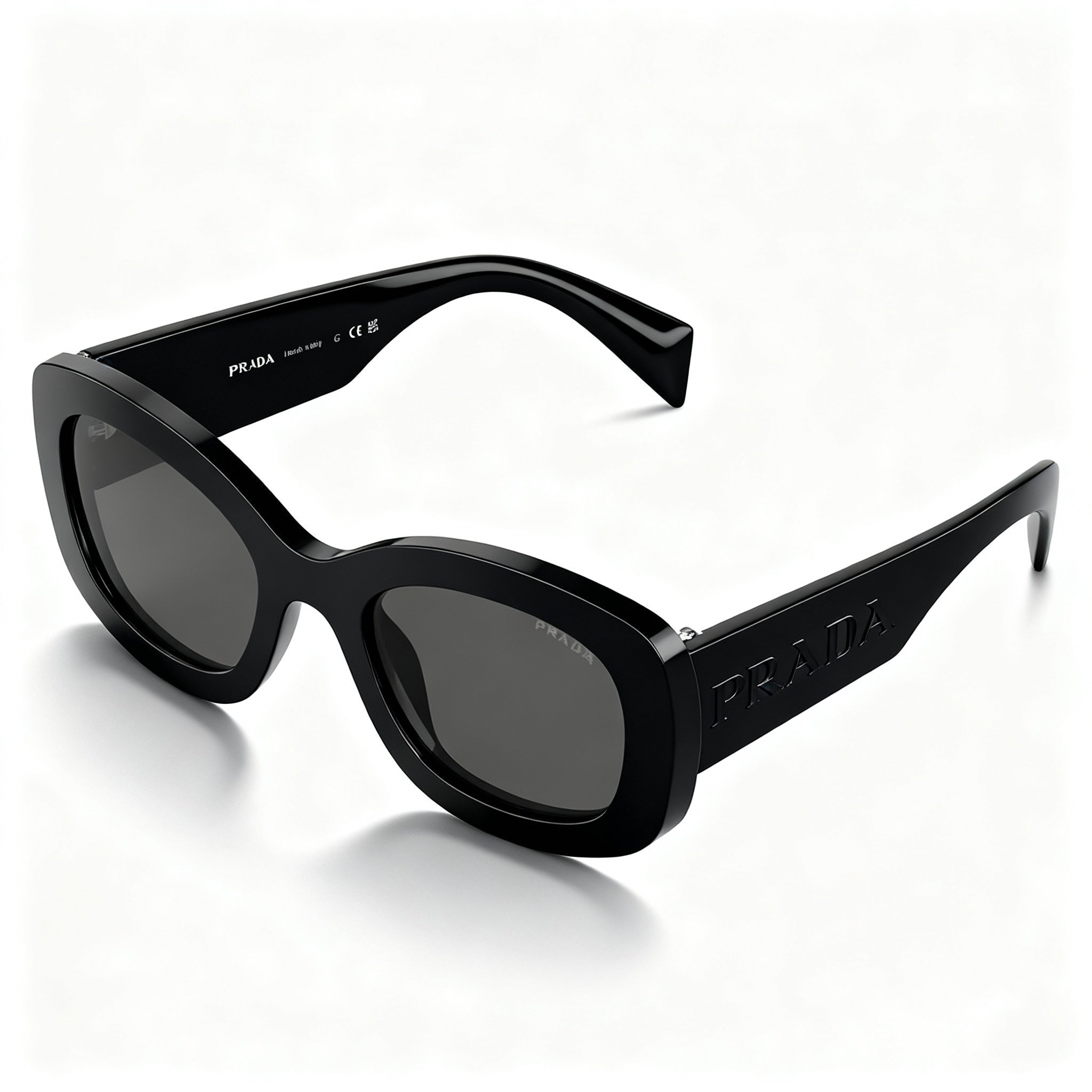 Prada Modern Women's Multicolor Acetate Frame Dark Grey Non-Polarized UV Protection Sunglasses 54-23-145