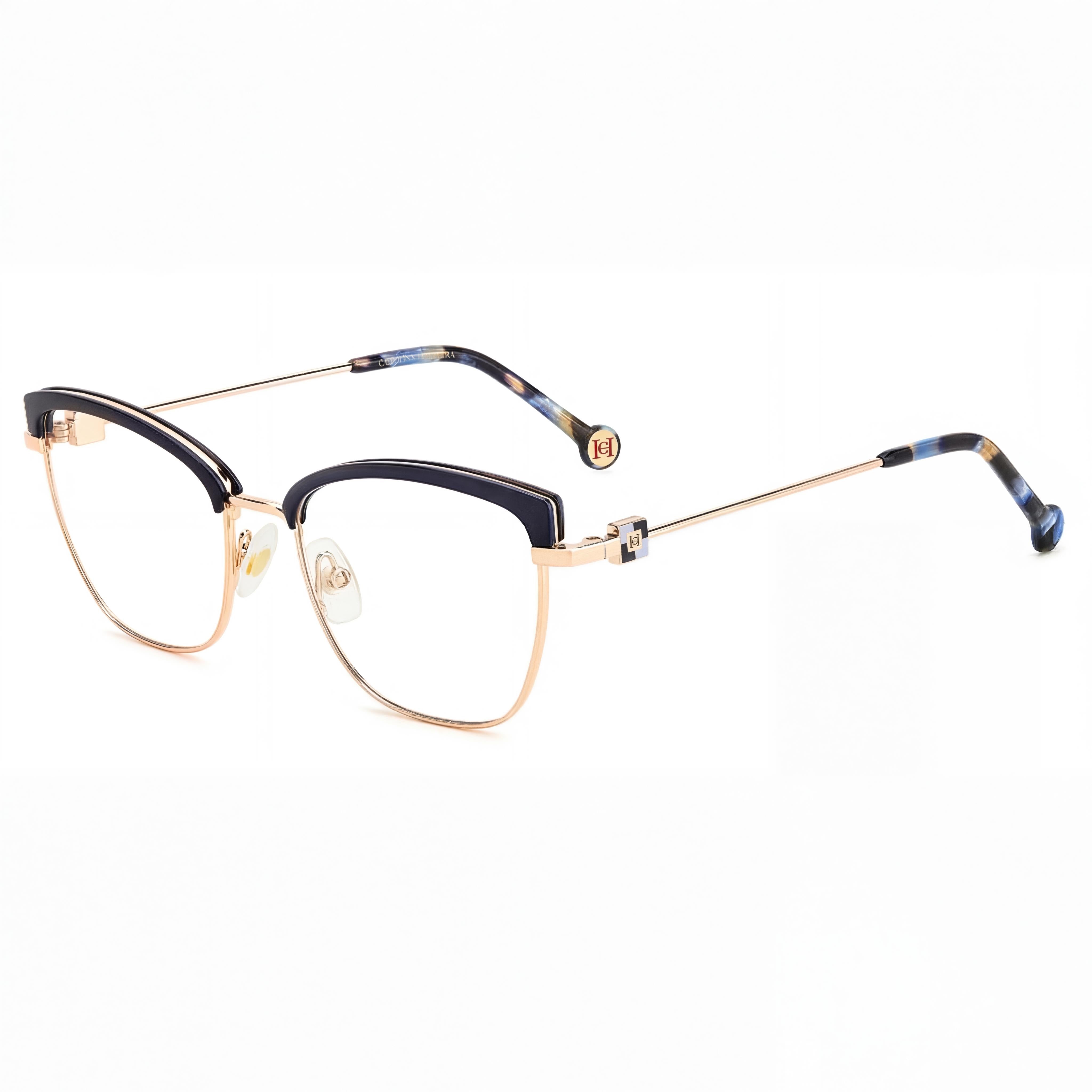 Gafas de sol Carolina Herrera HER 0243 clásicas de metal azul dorado con lentes multicolor de 53 mm para mujer, Photo 1