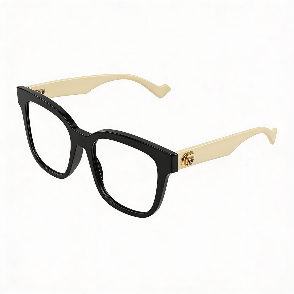 Gucci GG0958O Unisex Modern Square Full Rim Black Plastic Eyeglasses Lens 52mm Bridge 18mm Temple 145mm