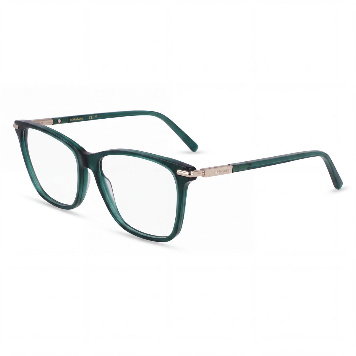 Ferragamo Sf3013 Men's Acetate Transparent Green Eyeglasses 53mm, Photo 1