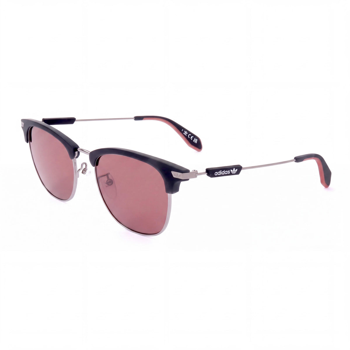adidas Originals Casual Men's Grey Metal Frame Burgundy Non-Polarized UV Protection Lenses 53mm Sunglasses, Photo 1