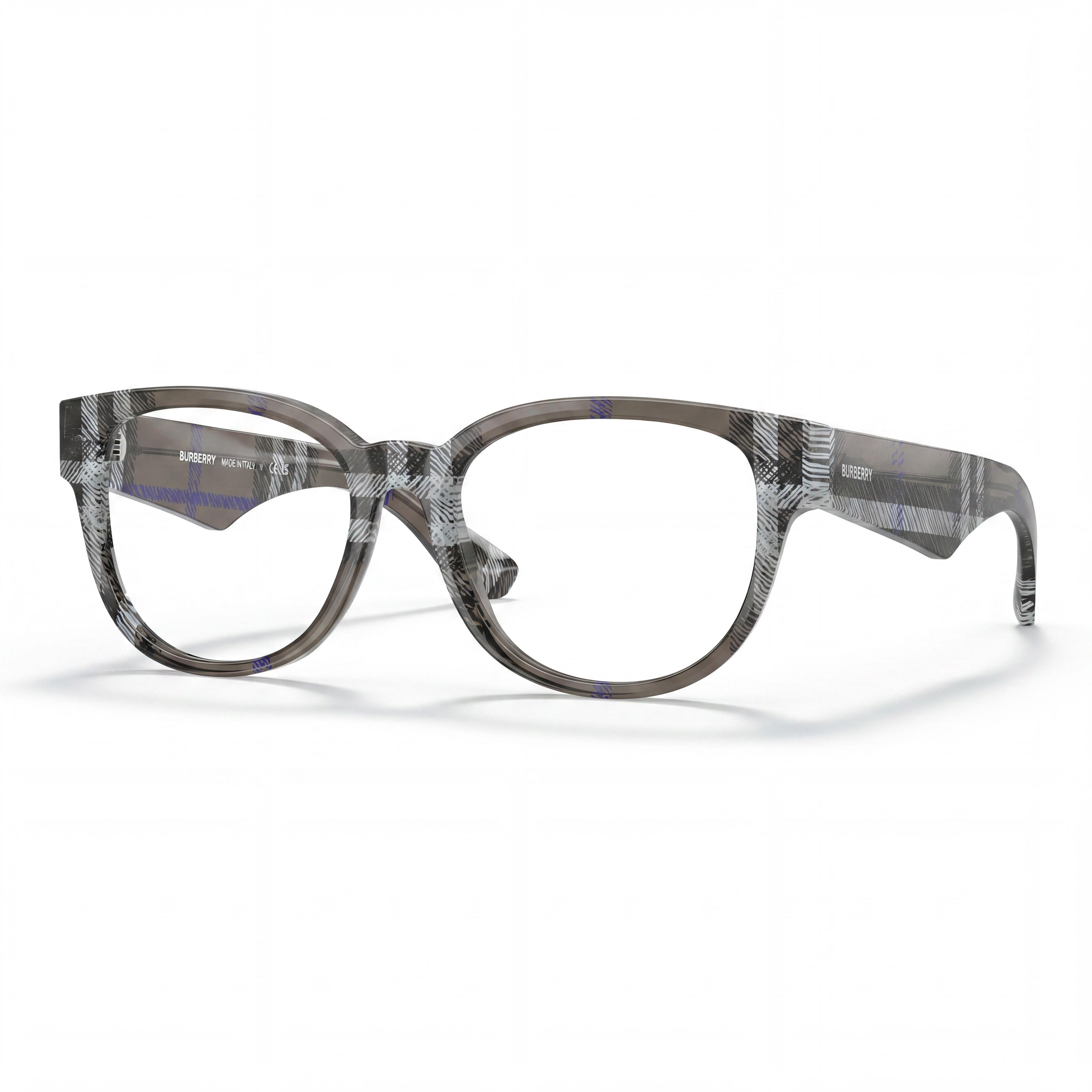 BURBERRY Classic Luxury Unisex Eyewear featuring Acetate Grey Frame and Clear Polycarbonate Lenses 53mm, Photo 1