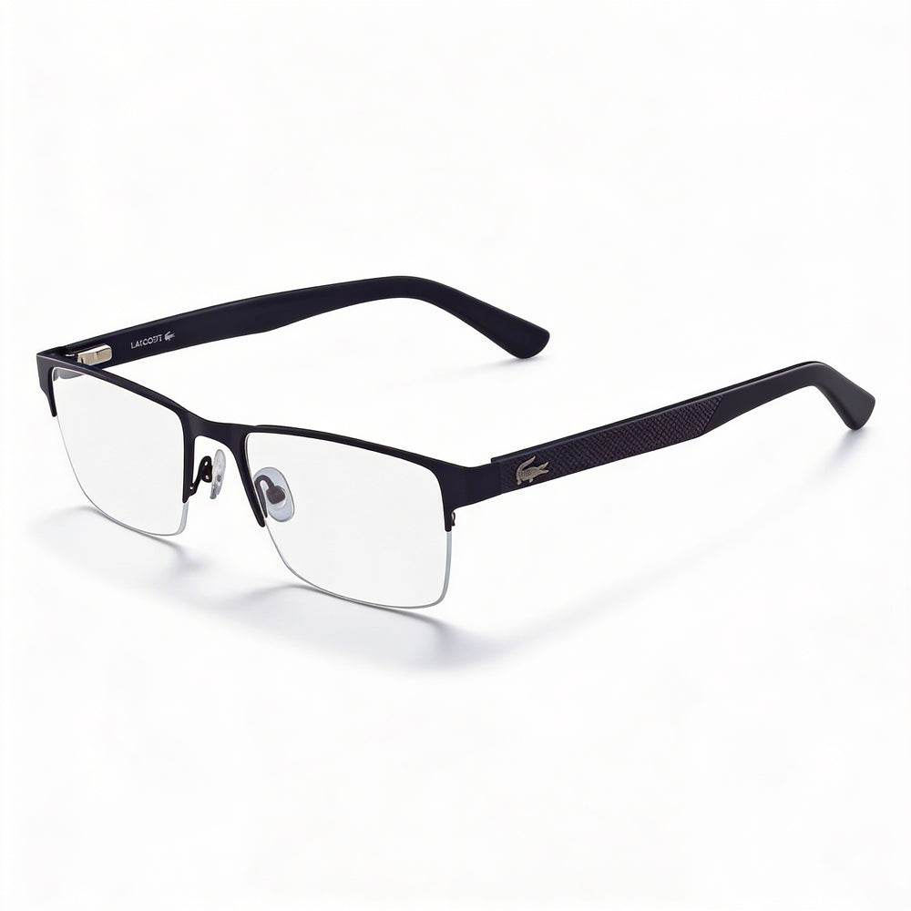 Gafas ópticas Lacoste modernas unisex con montura de acetato, lentes de policarbonato no polarizadas, azul mate, 53 mm