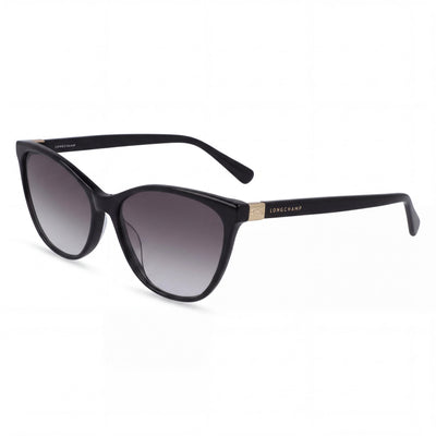 Longchamp LO659S Women's Cat Eye Black Plastic Grey Gradient UV Protection Sunglasses 57mm