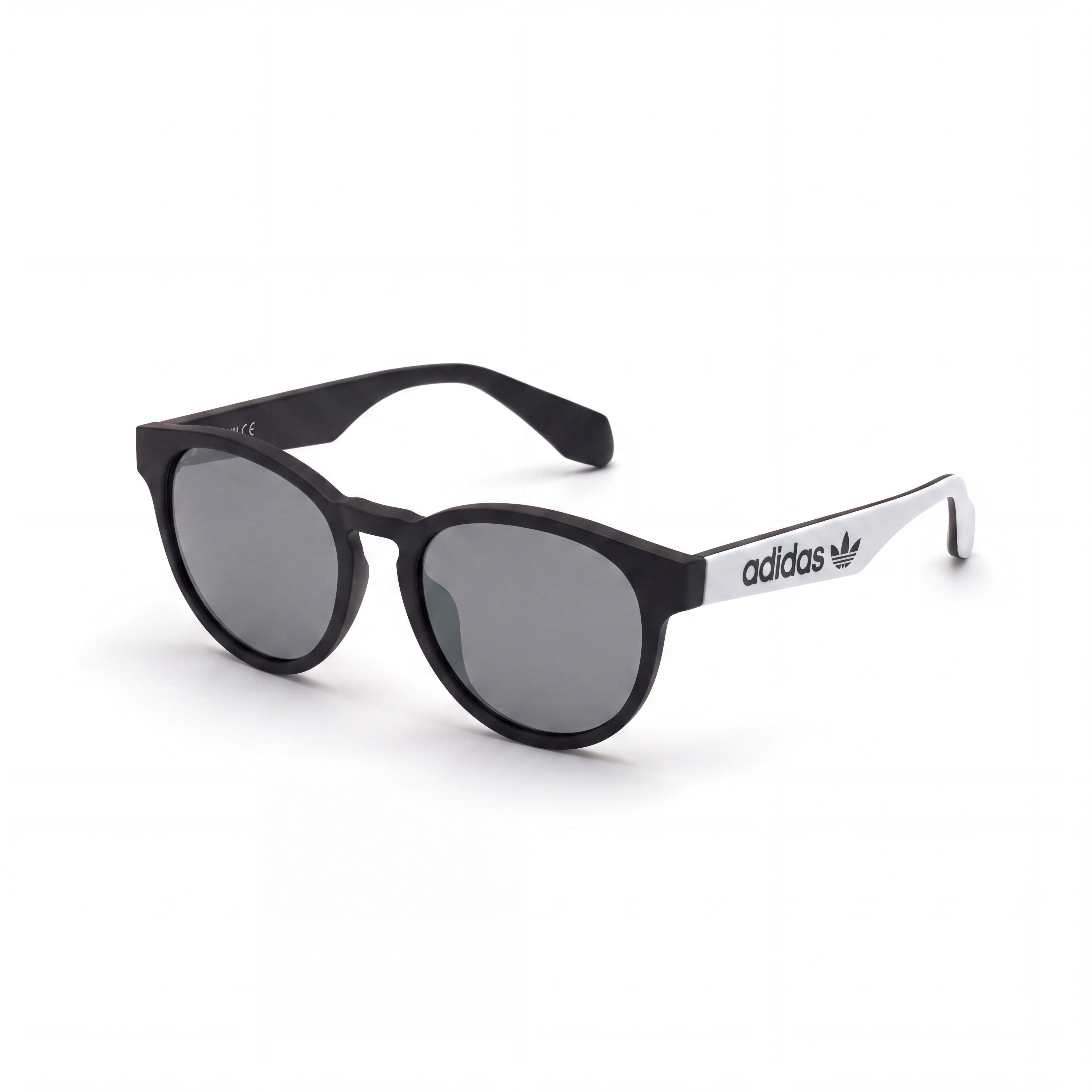 adidas Originals Contemporaneo Unisex Sunglasses, Injected Nero Bianco Frame, Smoke Mirror Lenses, 100% UV Protection, 52mm, Photo 1