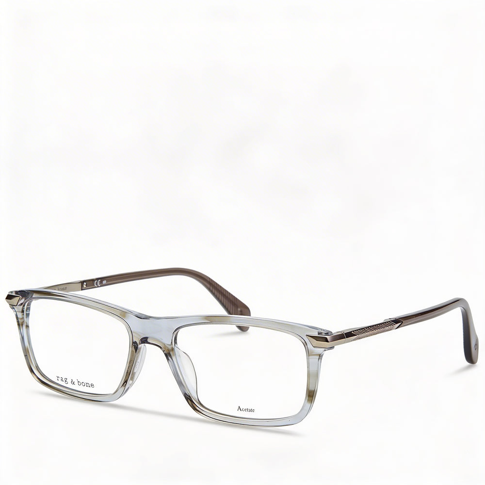 Gafas de Sol de Acetato Modernas Rag & Bone para Hombre con Lentes de Policarbonato en Cuerno Gris - 54 mm