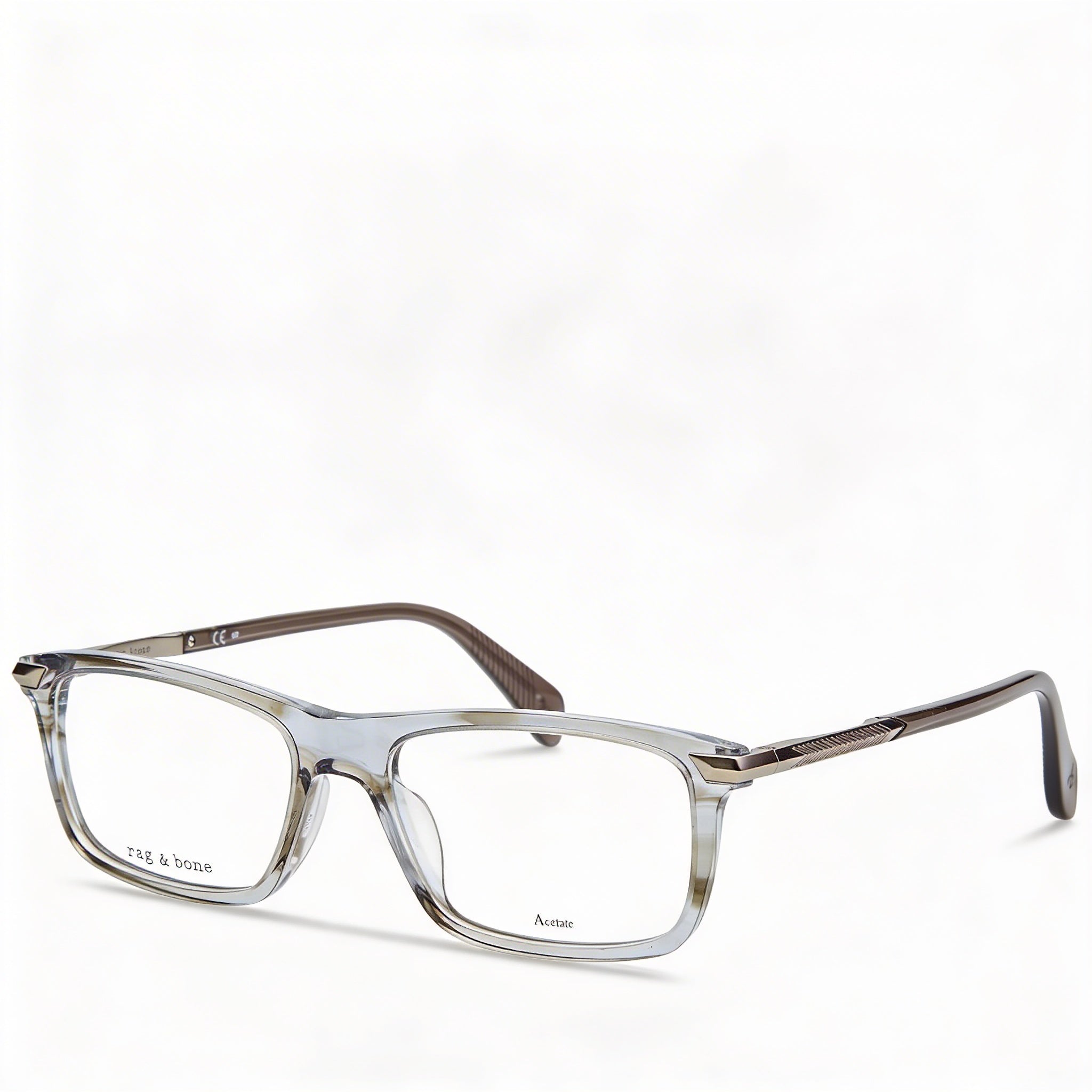 Rag & Bone Modern Men's Acetate Frame Sunglasses with Polycarbonate Lenses in Grey Horn - 54mm, Photo 1