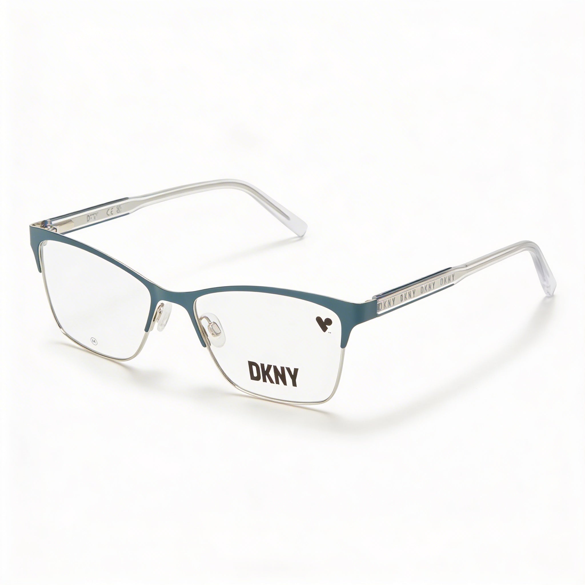 DKNY Dk3008 Unisex Metallo Frame Polycarbonate Lens Teal Silver Non-Polarized Basic UV Protection Sunglasses 53mm, Photo 1