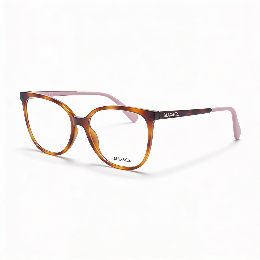 Gafas Max & Co. Modernas para mujer, color rubio Havana, inyectadas, lentes de 54 mm, puente de 17 mm, patillas de 140 mm