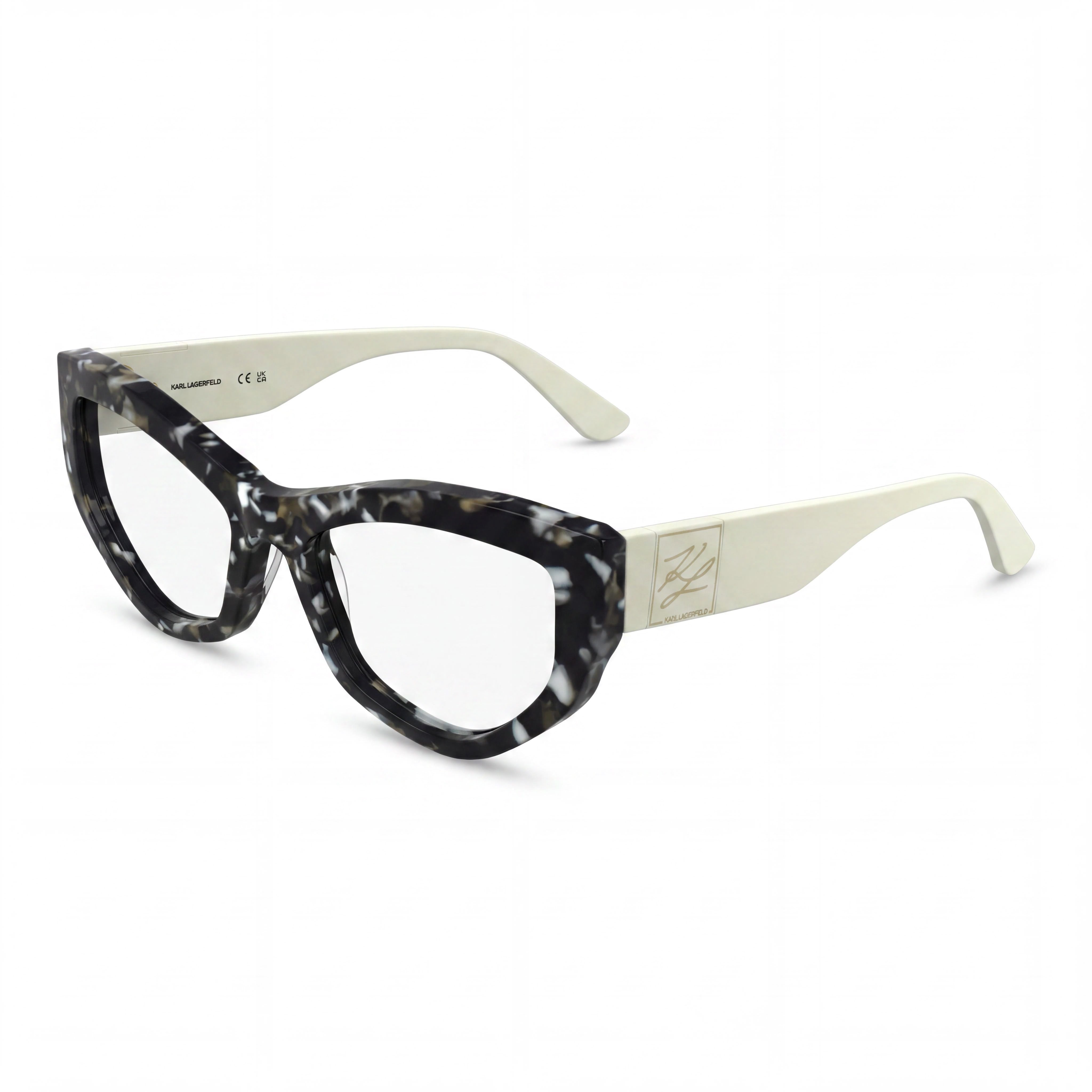 KARL LAGERFELD Kl6211 Unisex Acetate Optical Frames Marble Black Lens 55mm Bridge 17mm Temple 140mm, Photo 1