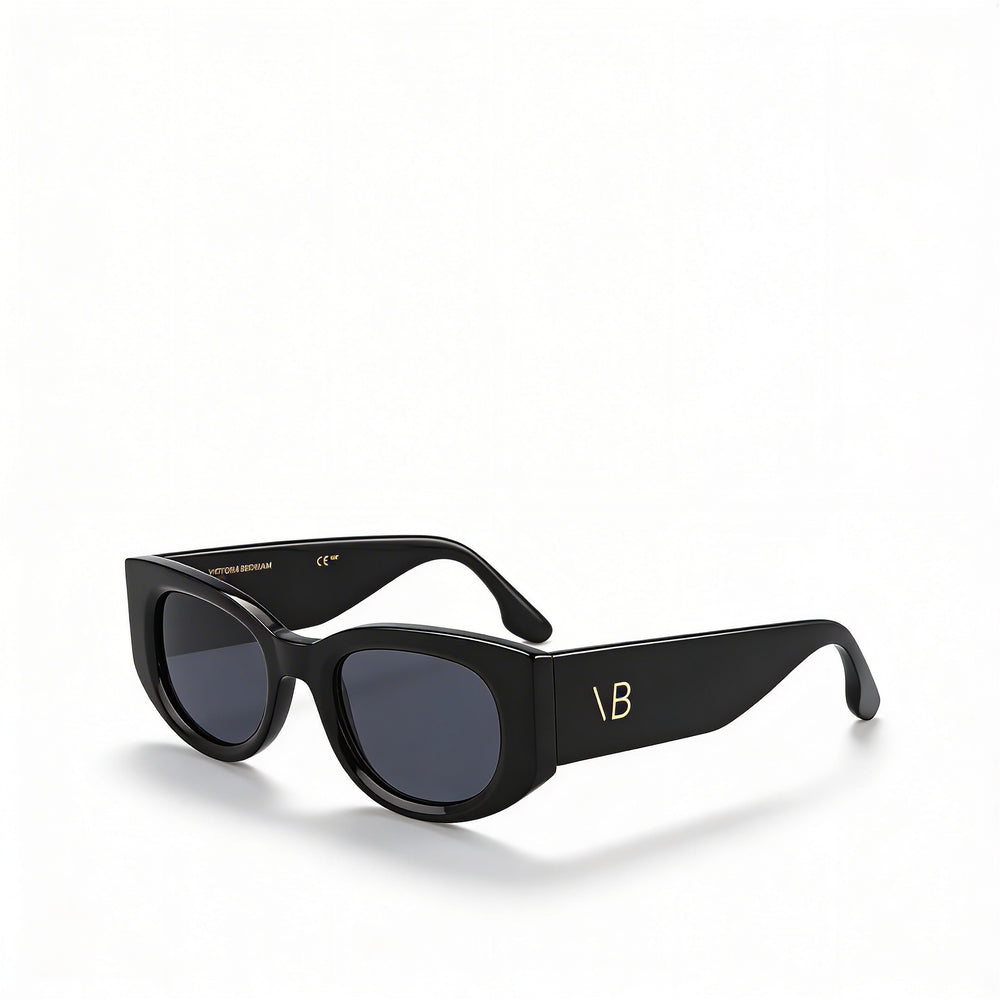 Gafas de sol Victoria Beckham VB654S unisex, de plástico, estilo ojo de gato, con lentes de policarbonato no polarizadas, color negro, 50 mm