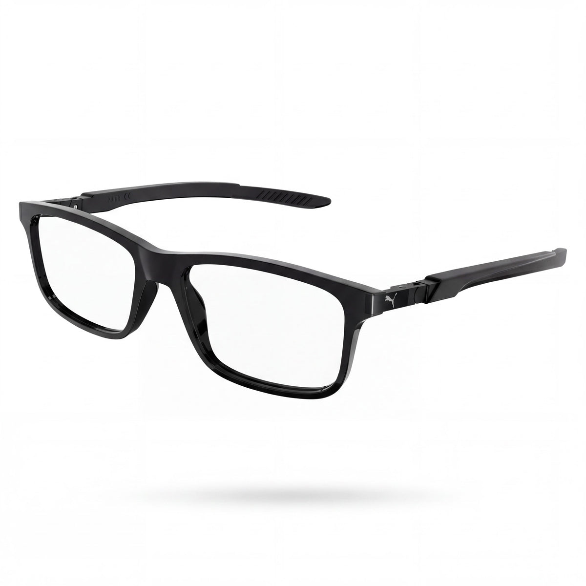 PUMA Pu0362o-001 Men's Black Acetate Eyewear, Clear Non- Lenses, Size 54-17-140, Photo 1