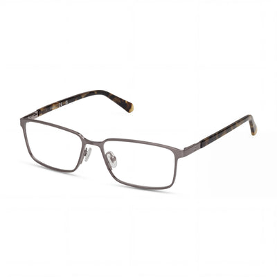 Gafas unisex Guess Gu50244 de metal con lentes transparentes, montura satinada en tono gunmetal, talla 55-16-145