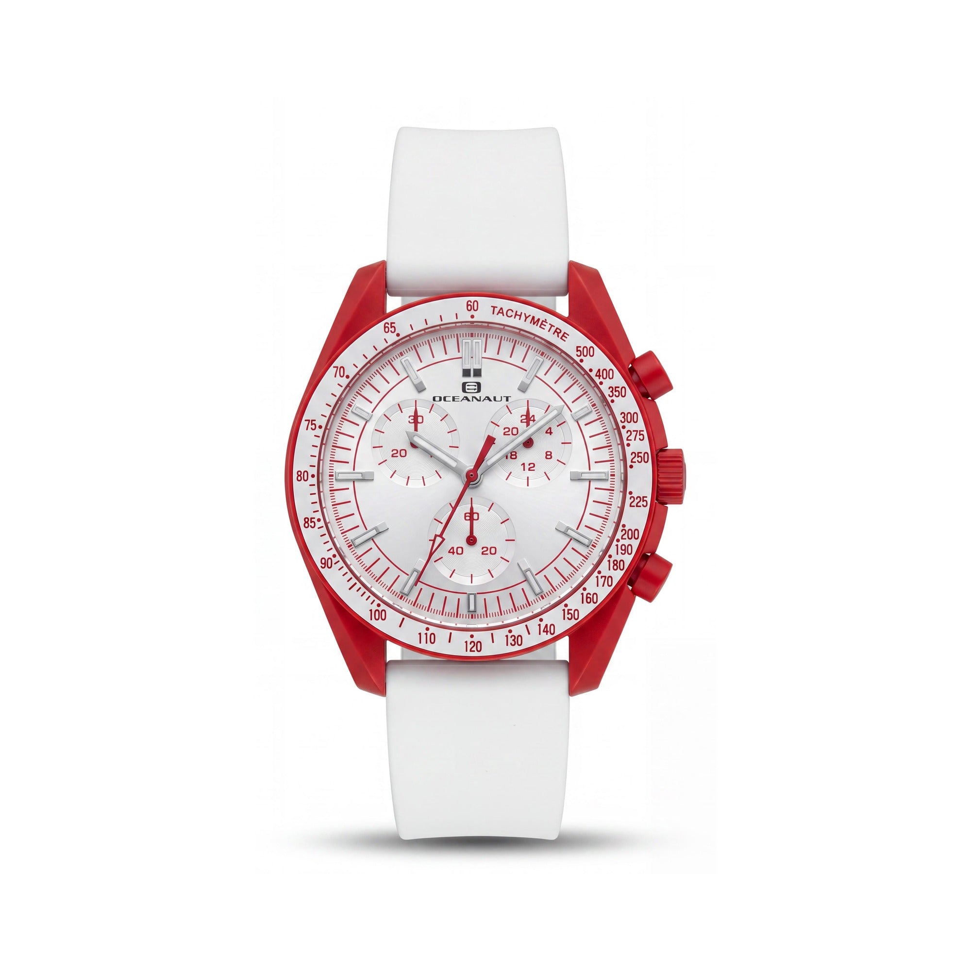 Oceanaut OC7587 Modern Men's Watch with White Dial, Leather Strap, 50m Water Resistance, and Quartz Movement, Photo 1