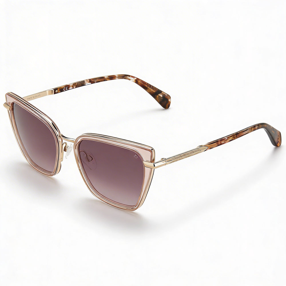 Gafas de sol de plástico beige Rag & Bone Rnb1057/G/S para mujer, no polarizadas, con protección UV de 56 mm