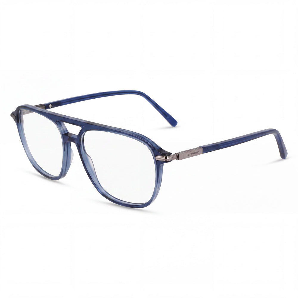 Ferragamo Sf3006 Montura de Acetato Unisex, Azul Transparente, Ancho de Lente 56mm, Puente 16mm, Patilla 145mm