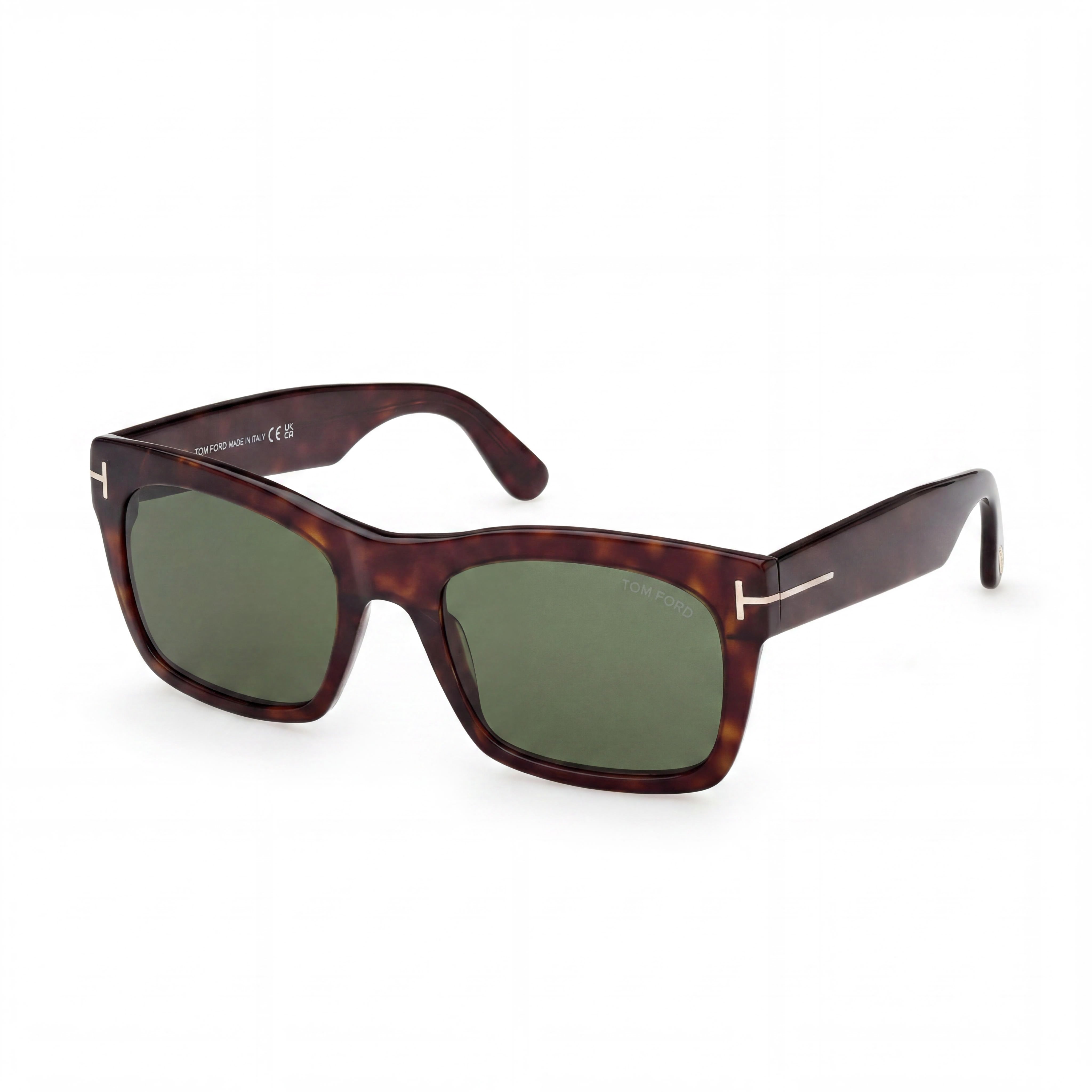 Tom Ford Nico FT1062 Classic Men's Dark Havana Acetate Green Lens UV Protected Sunglasses 56mm, Photo 1
