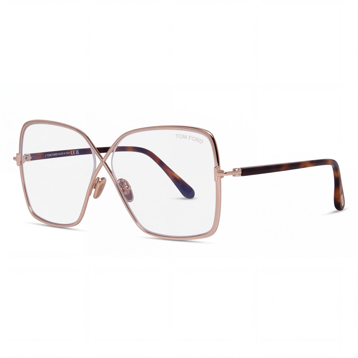 Tom Ford Women's FT5841-B Rose Gold Metal Blue-Light Block Eyeglasses 59mm, Photo 1