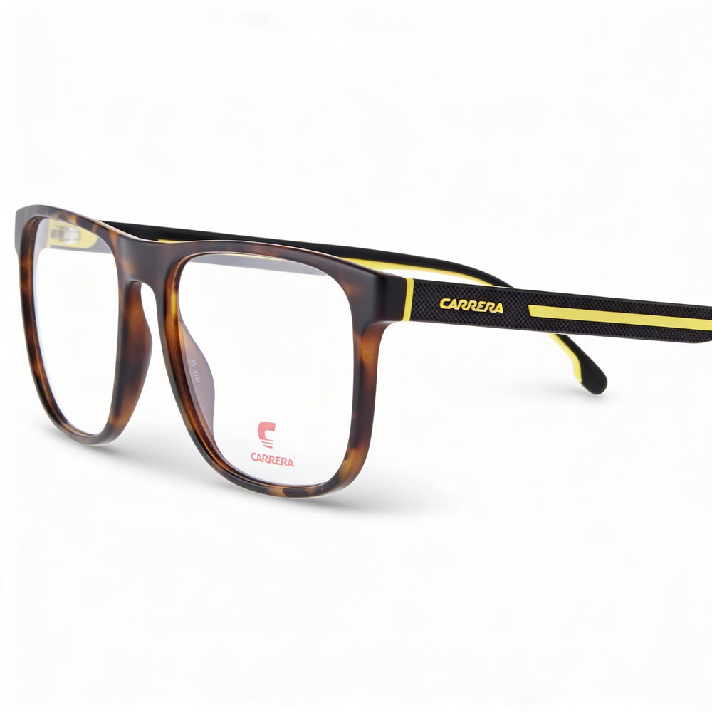 Montura óptica rectangular para hombre Carrera, polarizada, de poliamida havana mate, 55-17-145
