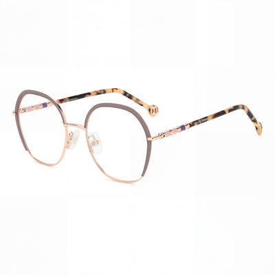 Gafas Carolina Herrera Modern para mujer, de aleación de acero en color oro lila, lentes de 52 mm, puente de 19 mm, patillas de 145 mm