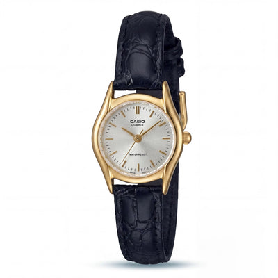 Casio LTP-1094Q-7ARDF Reloj de oro para mujer con correa de cuero, 23 mm