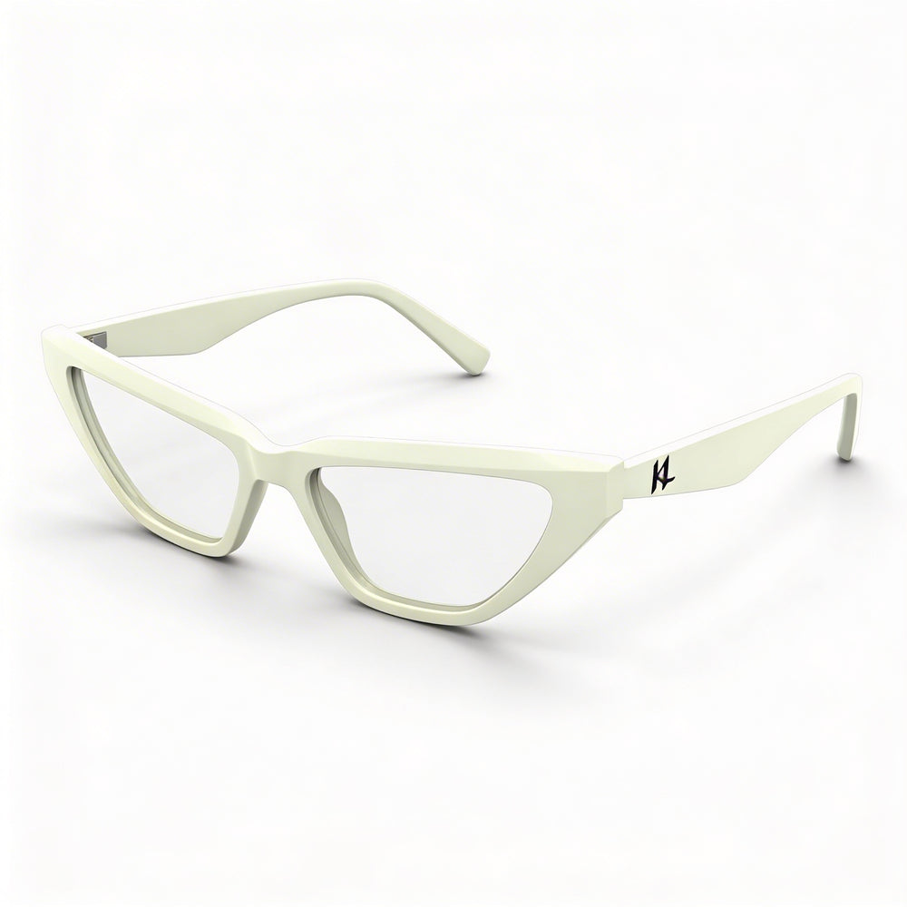 KARL LAGERFELD Kl6175 Gafas ópticas de acetato blanco con montura transparente para mujer 53-16-140