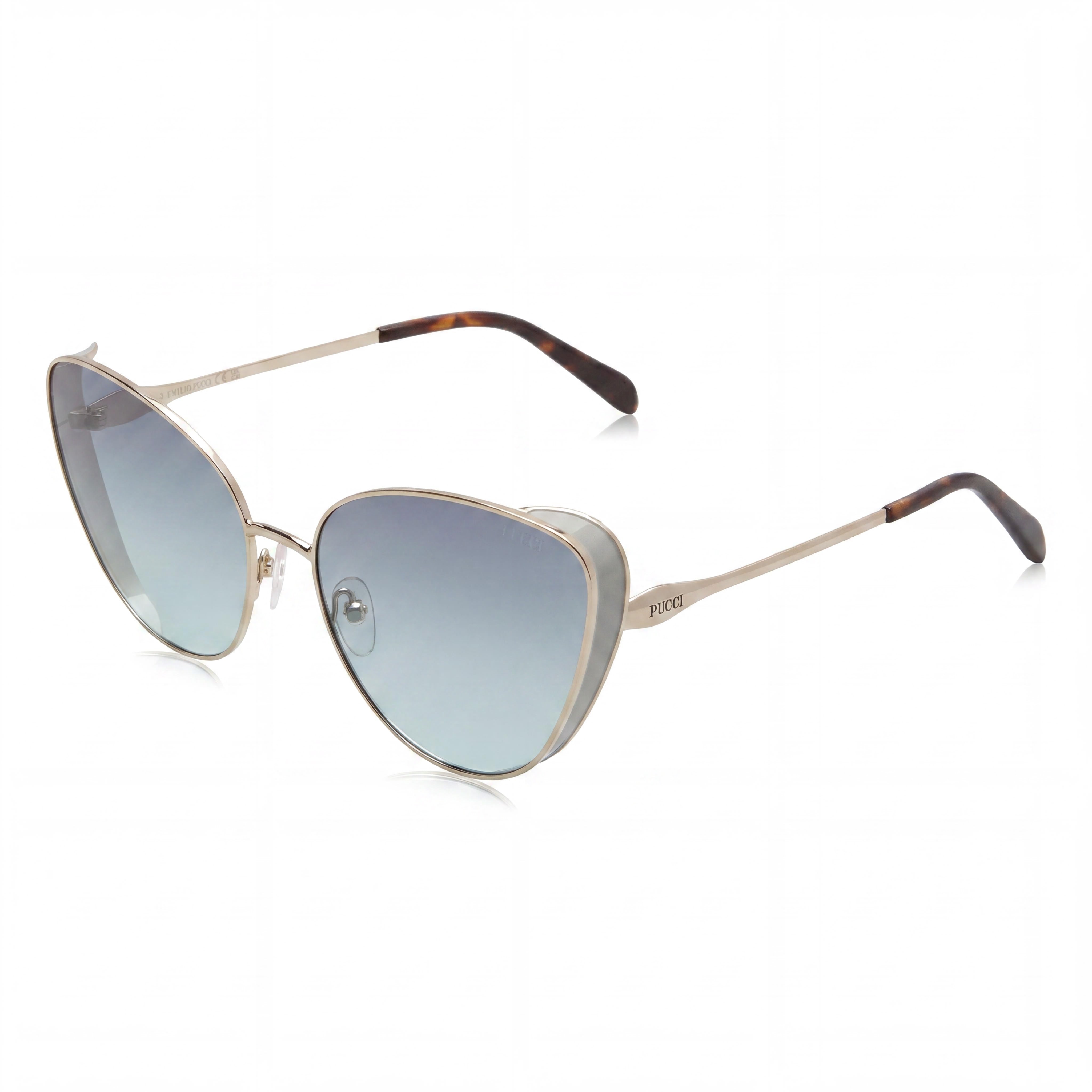 Gafas de sol unisex modernas Emilio Pucci, con montura de metal 32B y lentes de policarbonato no polarizado, tamaño 61 mm, Photo 1