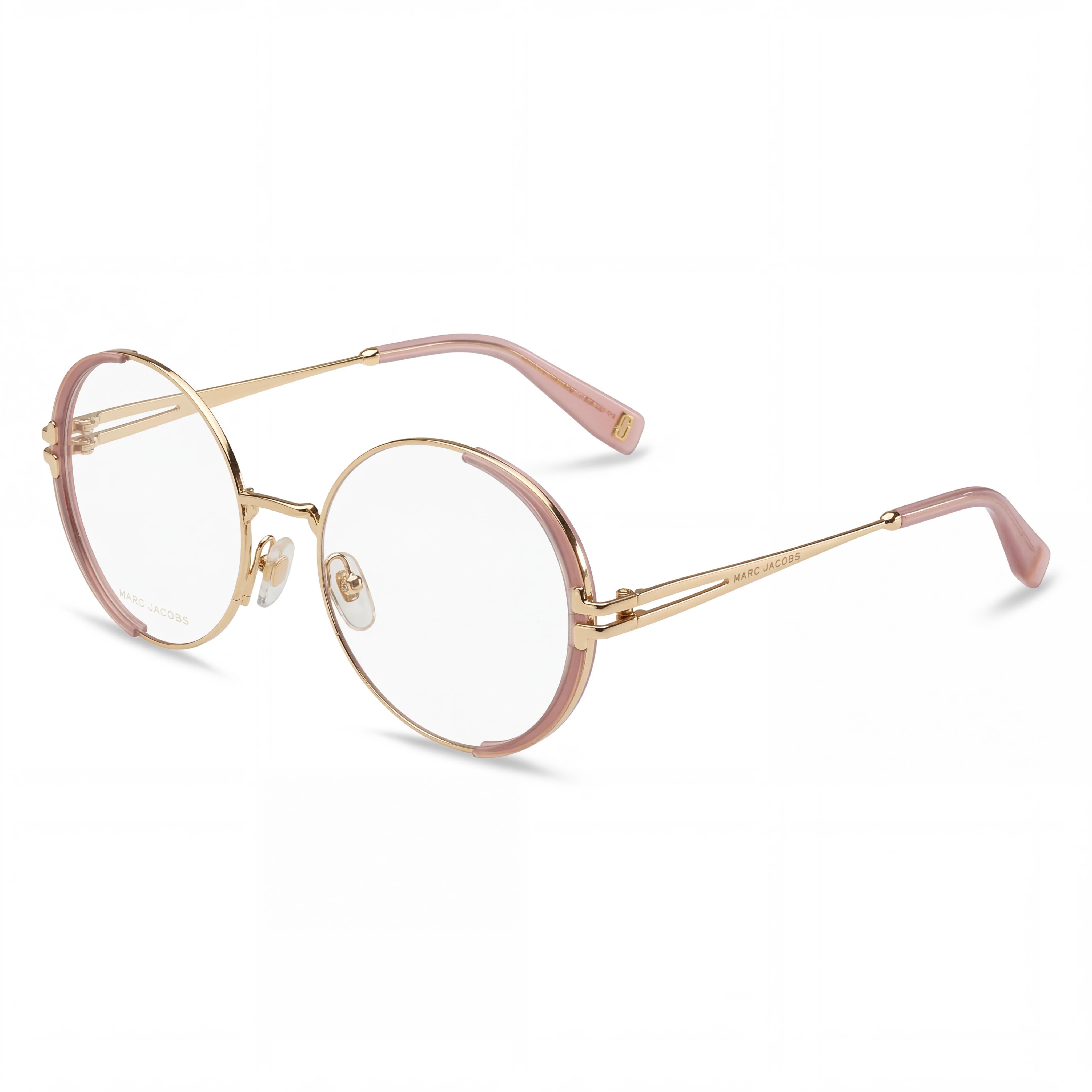 Marc Jacobs Mj 1093 Women's Gold Pink Metal Frame Sunglasses, featuring Polycarbonate Lenses and a 55mm Lens Width, Photo 1