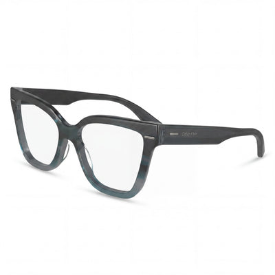Calvin Klein Modern Women’s Striped Blue Acetate Frame Sunglasses with Polycarbonate Lenses, 54mm Lens, 17mm Bridge, 140mm Temple