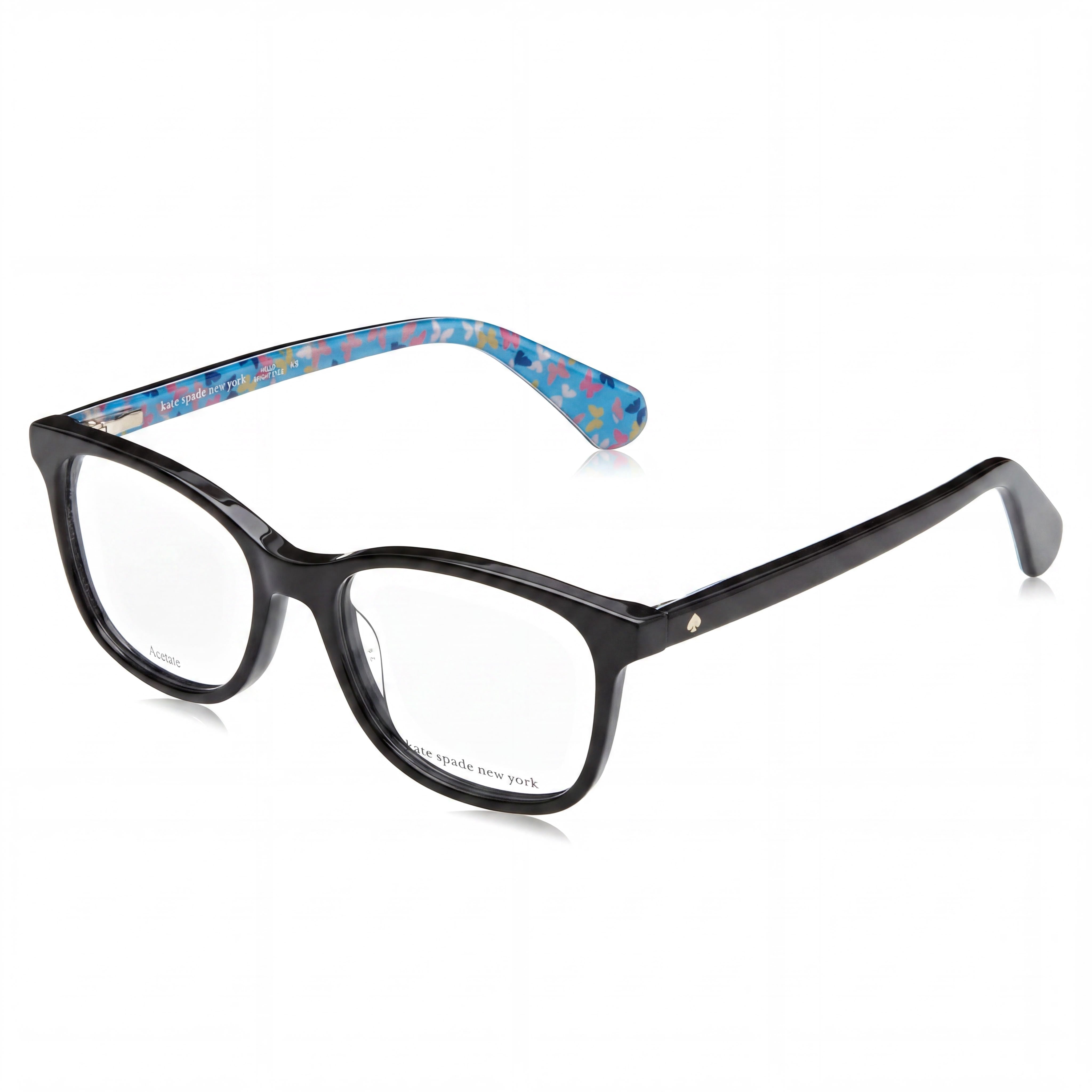 Gafas de sol unisex Kate Spade New York Talynn de plástico negro con montura completa y lentes rectangulares de 47 mm de ancho, Photo 1