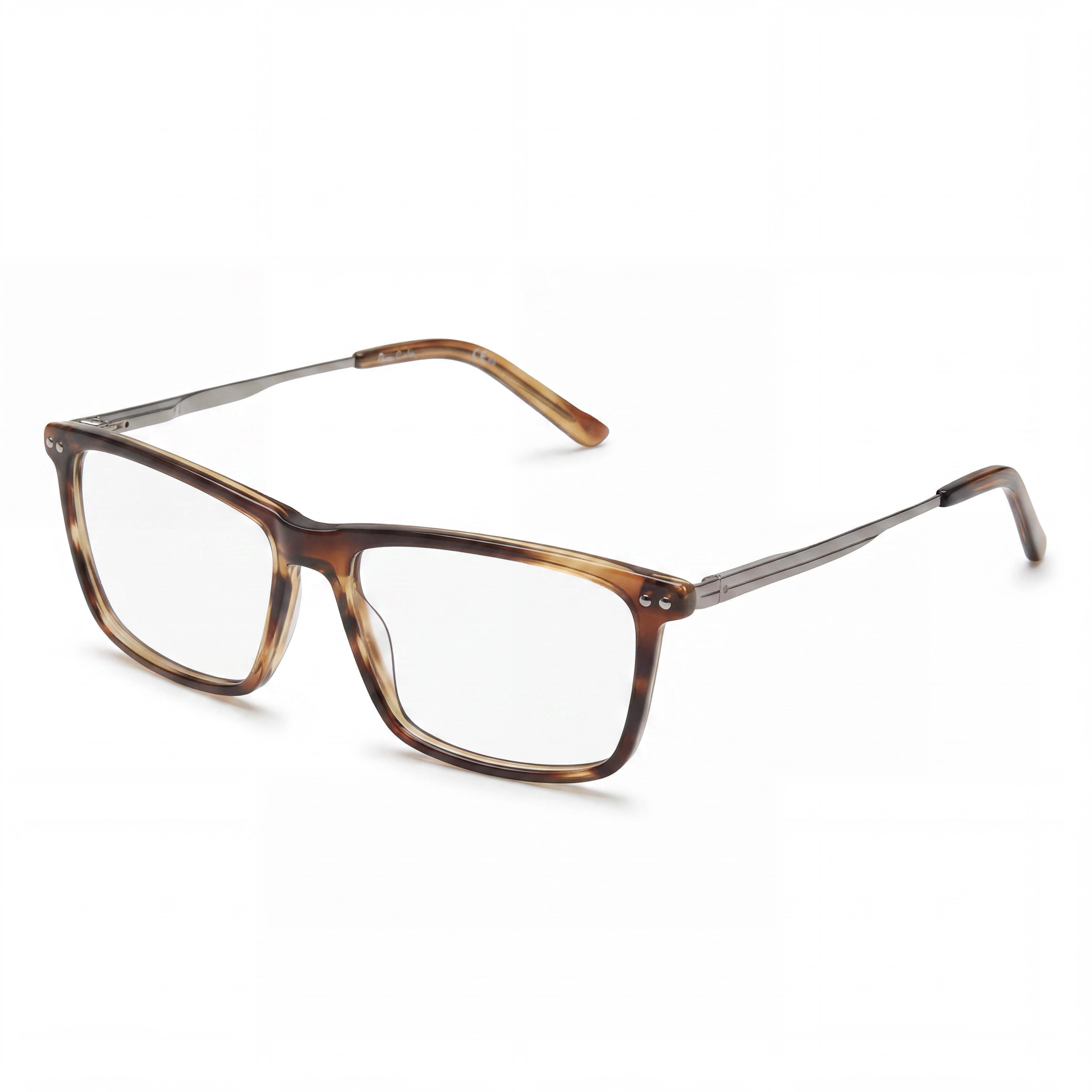 Pierre Cardin Men's P.C. 6247 Modern Acetate Frame Eyeglasses, Brown Horn, 57mm Lens Width, Photo 1