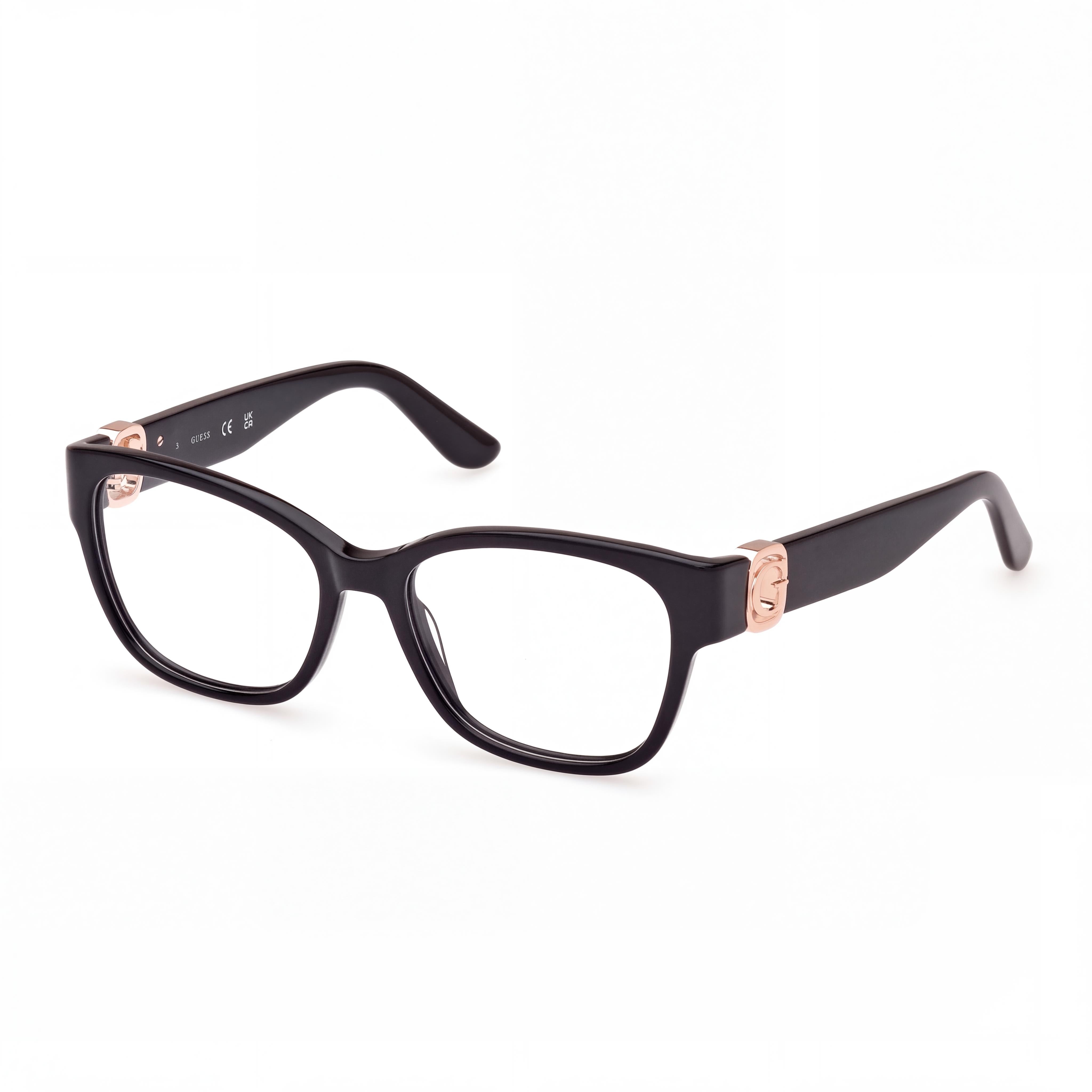 Gafas GUESS Gu50120 para mujer, armazón de plástico negro con lentes de policarbonato, ancho de lente 52 mm, puente 16 mm, patilla 140 mm, Photo 1