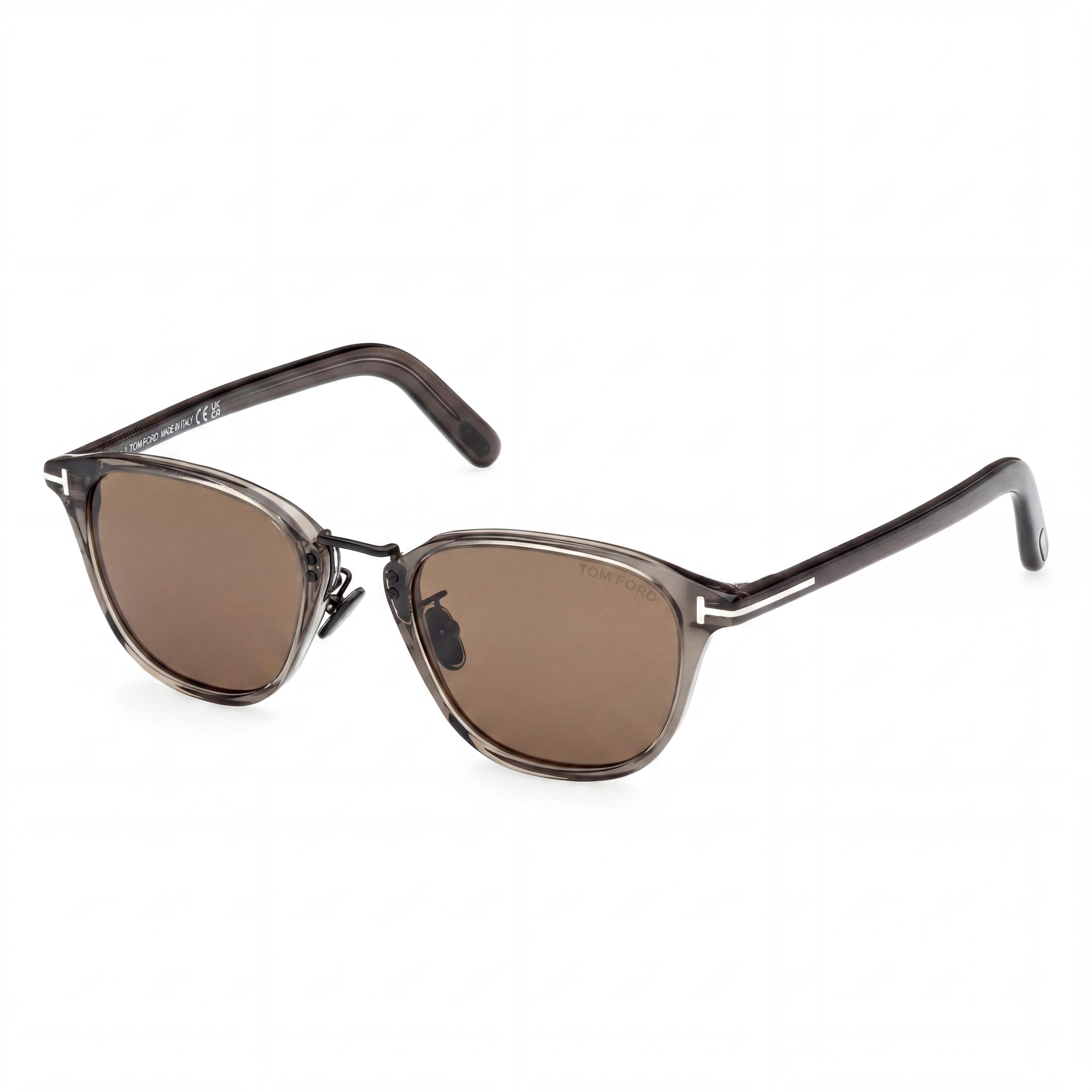 Tom Ford FT1049-D Unisex Sunglasses with Shiny Grey Plastic Frame and Grey Non-Polarized Lenses 50mm, Photo 1
