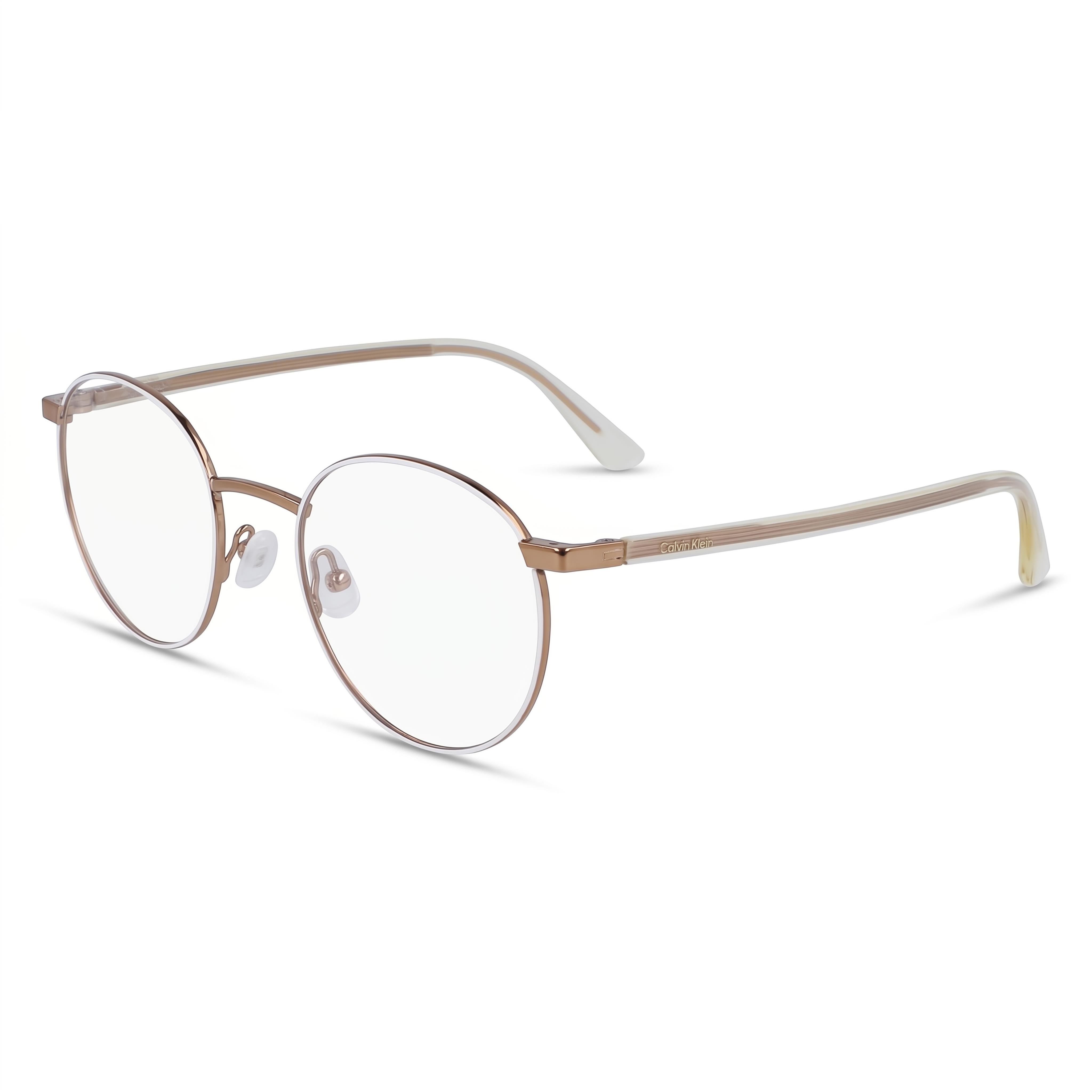 Calvin Klein Ck23106 Unisex White Metal Full Rim Round Optical Frames 51-20-140, Photo 1