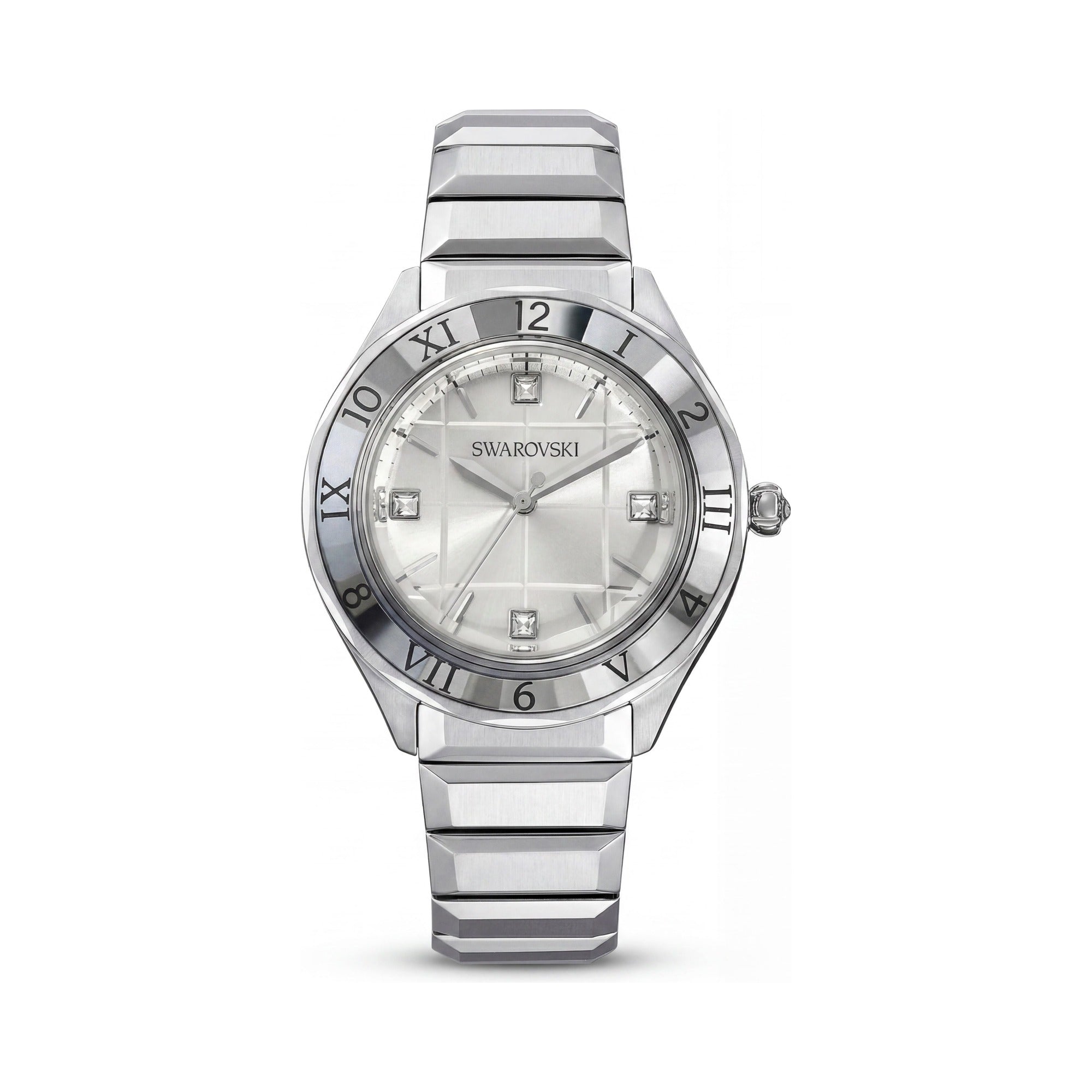 Swarovski Dextera Women's Silver Tone Stainless Steel Watch, Crystal Embellished, Arabic Numerals, Water-Resistant, Photo 1