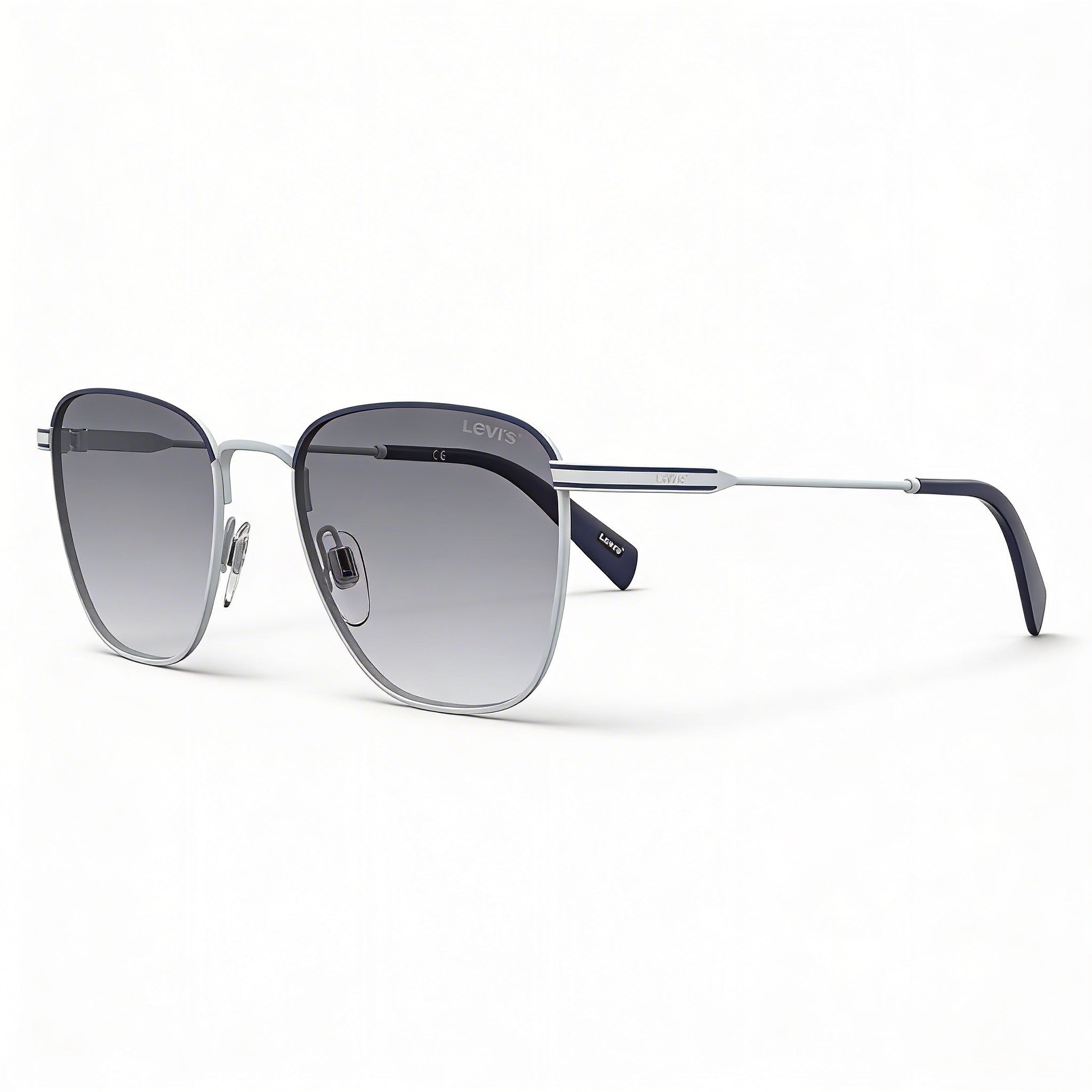 Levi's 1016 Rectangular Unisex Stainless Steel Non-Polarized UV Sunglasses, Matte Blue Gray, Dark Grey Gradient 52mm, Photo 1