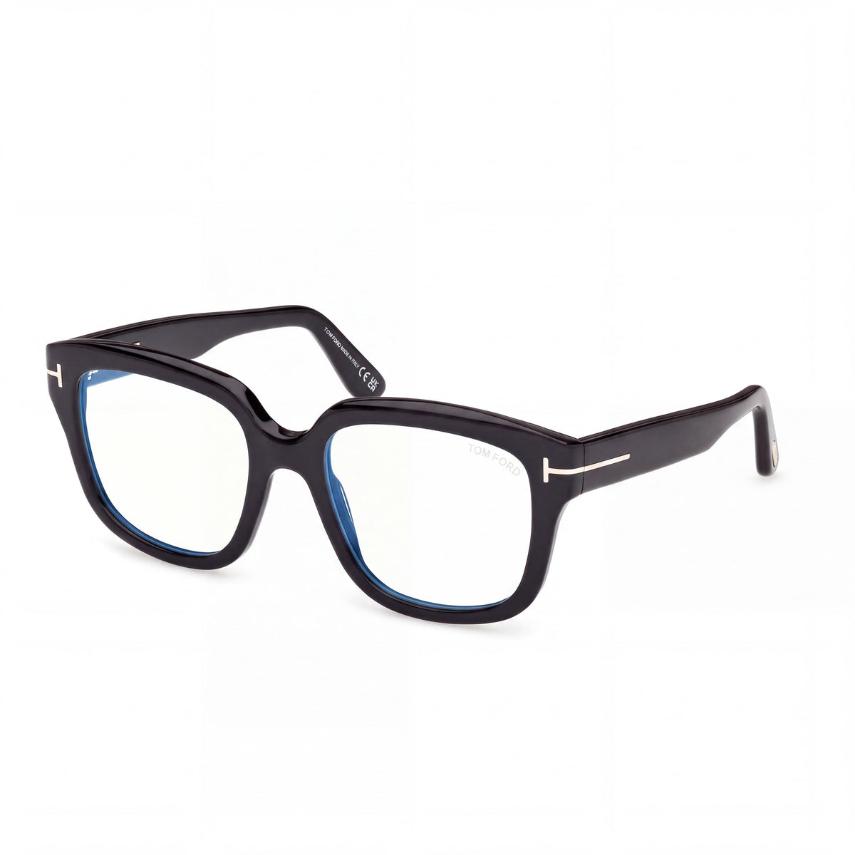 Marcolin Ft6094-b Women's Shiny Black Blue Filter Plastic Non-Polarized Black Lens Sunglasses 54-19-140, Photo 1