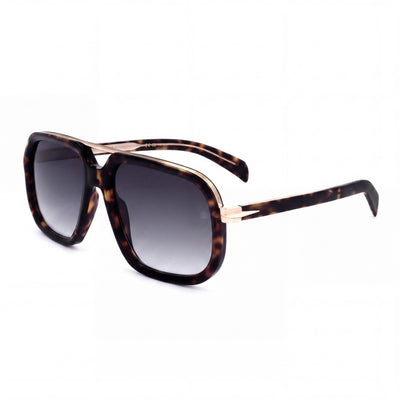 David Beckham Classic Men's Havana Gold Acetate Square Sunglasses 57mm